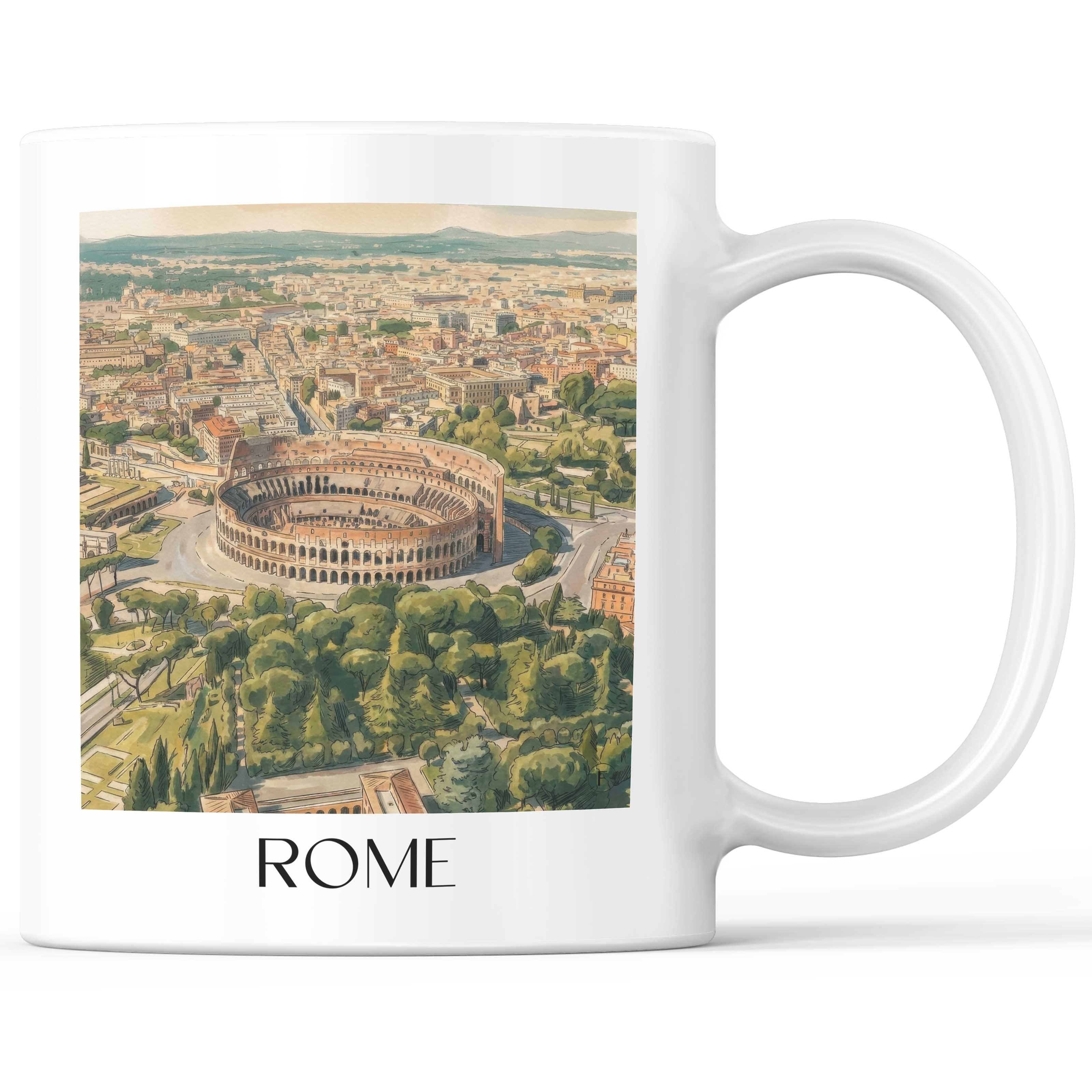 Rom Kaffeebecher - Italien - Italien Becher - Kaffeetasse im Aquarell Stil - favplace