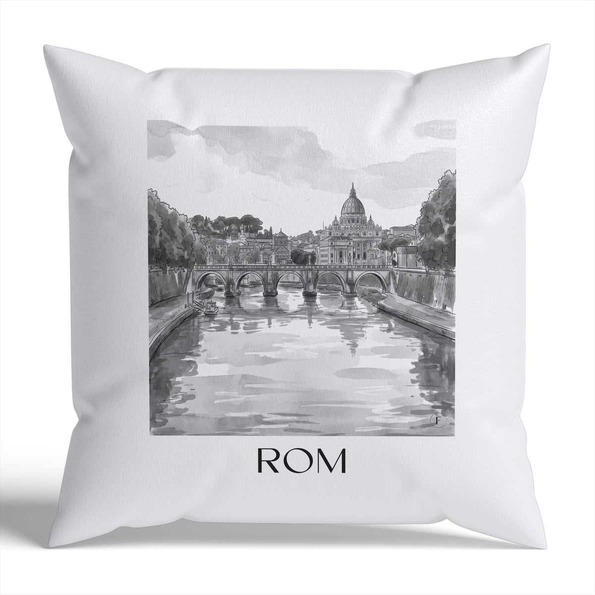rom-italien-italien-kissenbezug-aquarell-schwarz-weiss