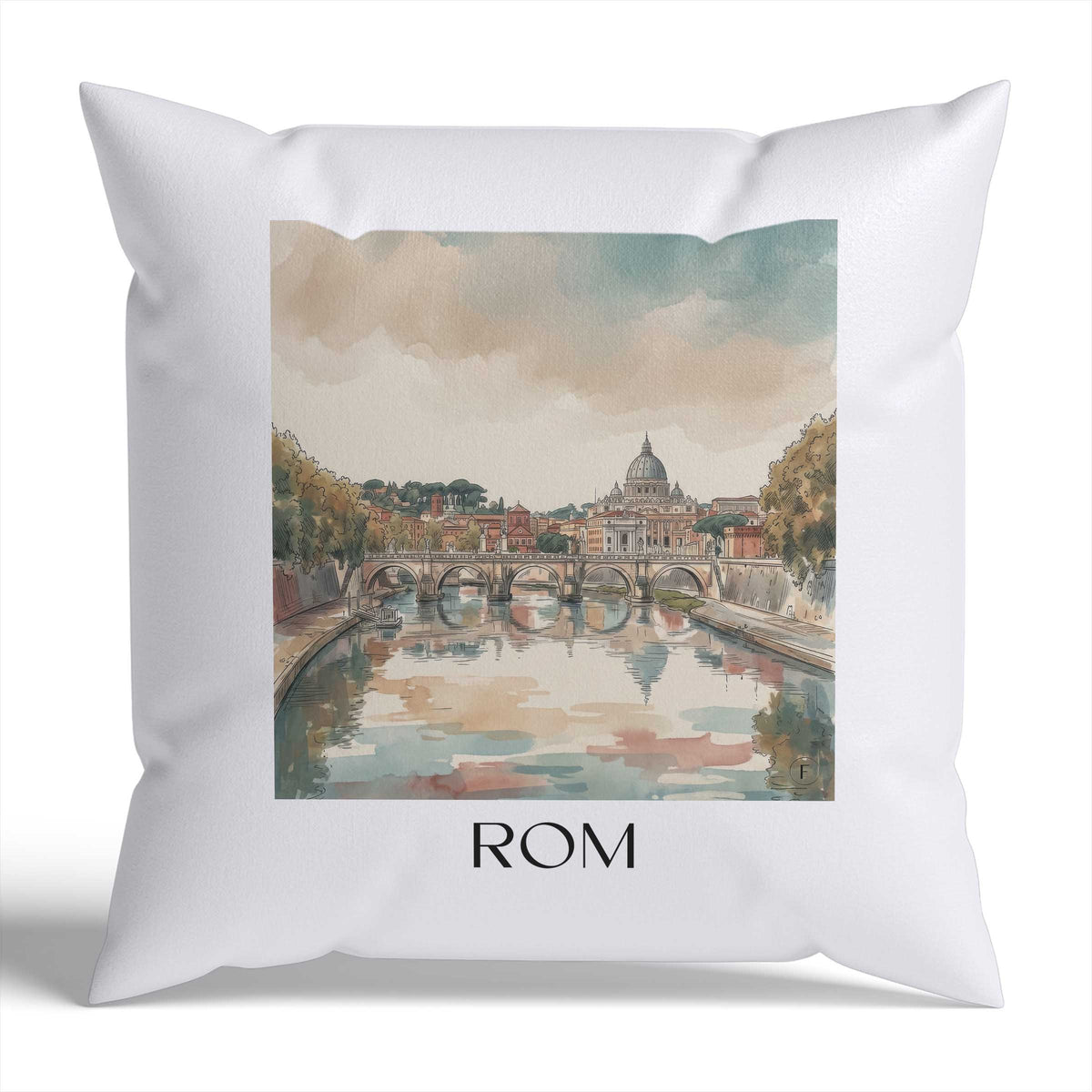 rom-italien-italien-kissenbezug-aquarell