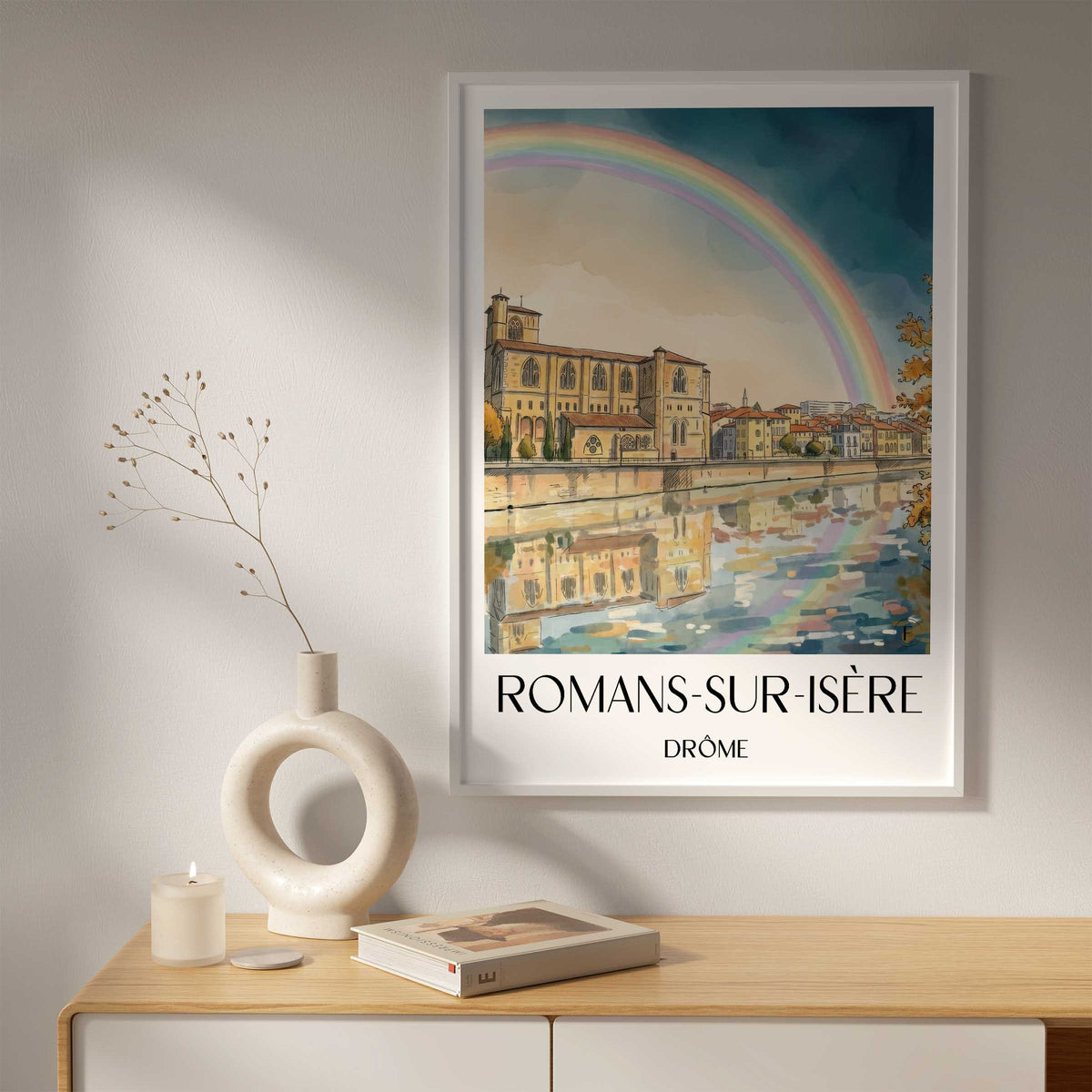 romans-sur-isère-drôme-frankreich-poster-aquarell