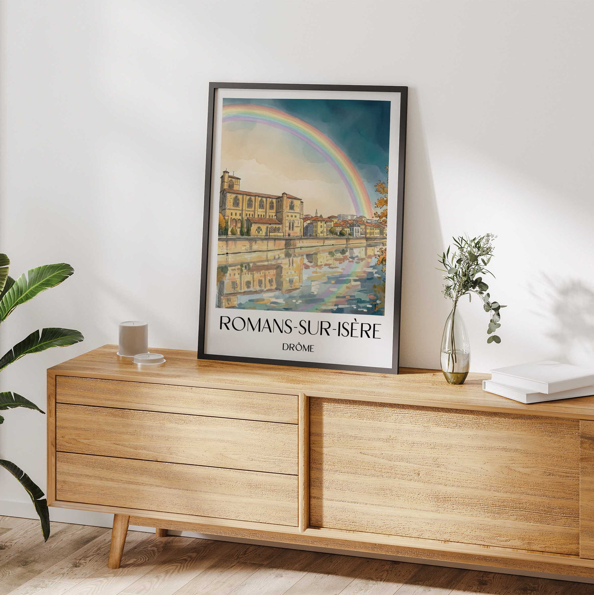 romans-sur-isère-drôme-frankreich-poster-aquarell