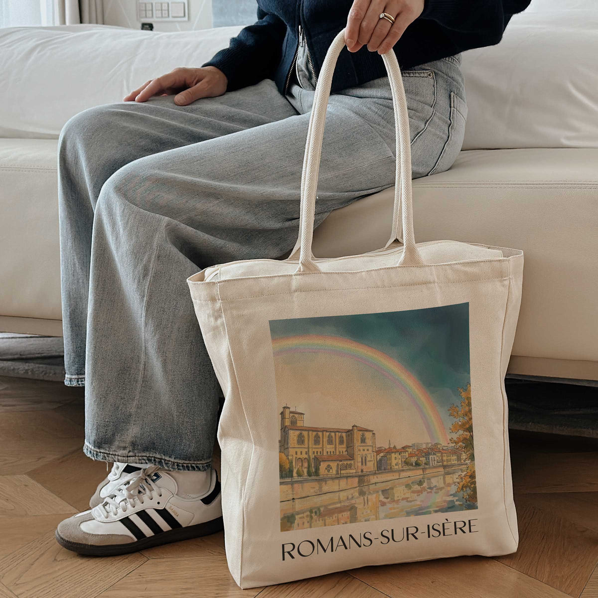 romans-sur-isère-drôme-frankreich-einkaufstasche-aquarell