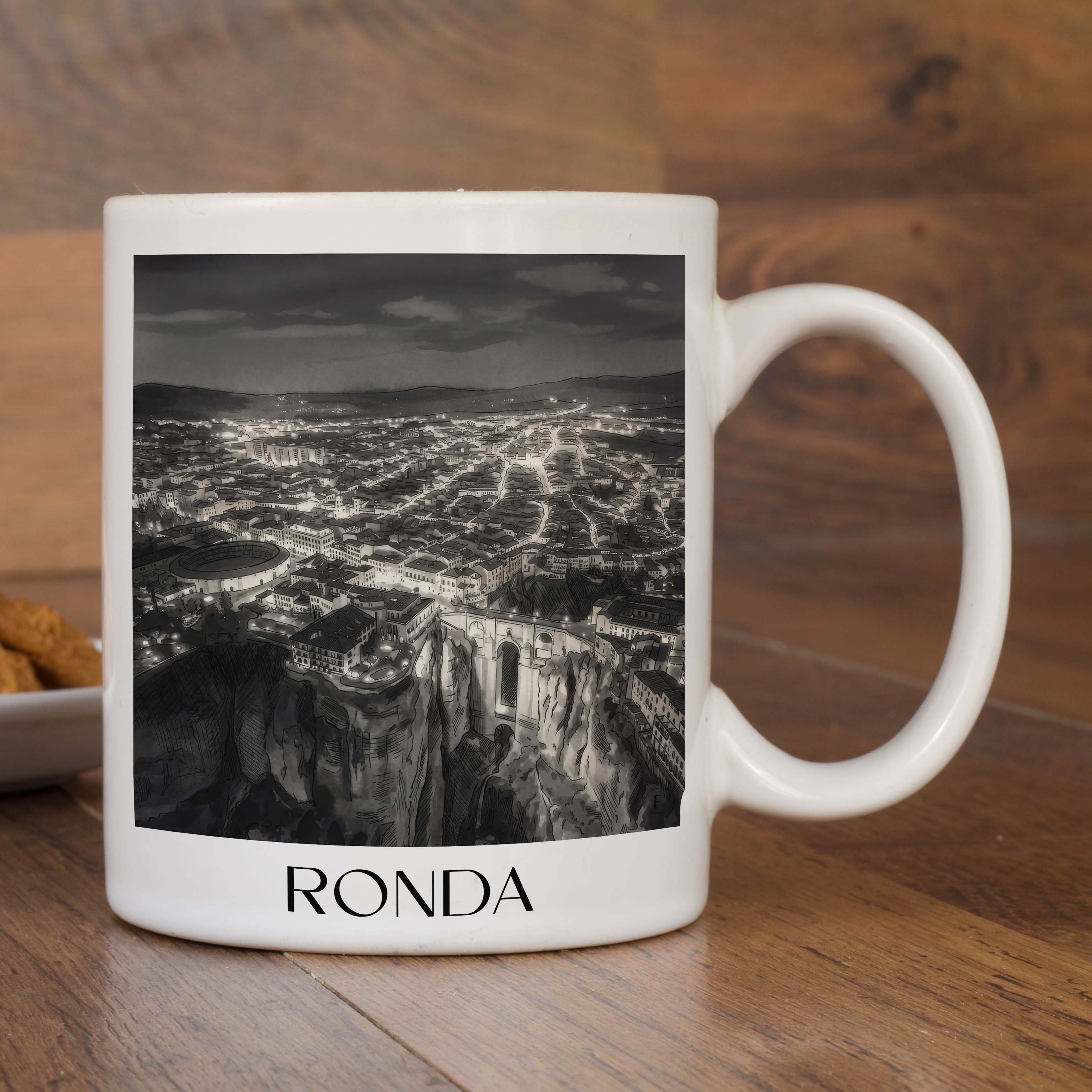 ronda-spanien-spanien-kaffeebecher-aquarell-schwarz-weiss