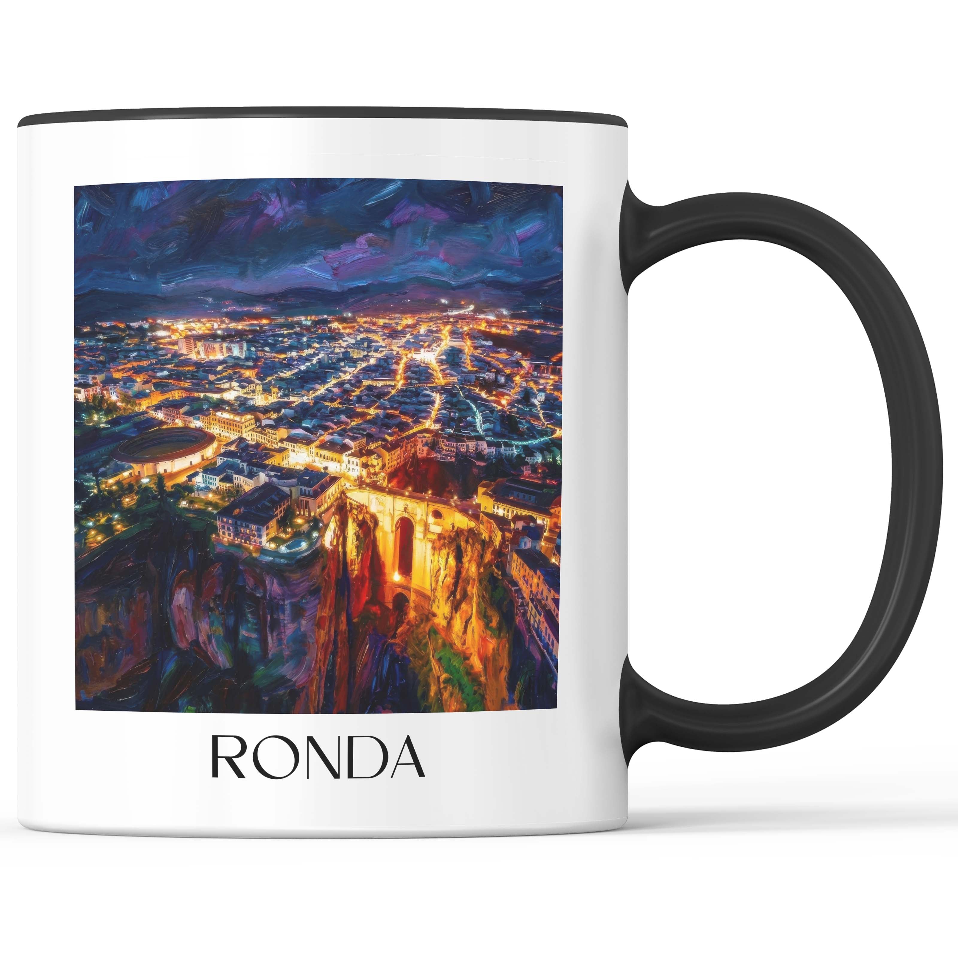 Ronda Kaffeebecher - Spanien - Spanien Becher - Kaffeetasse im Ölgemälde Stil - favplace