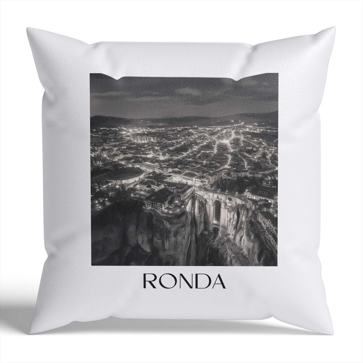 ronda-spanien-spanien-kissenbezug-aquarell-schwarz-weiss