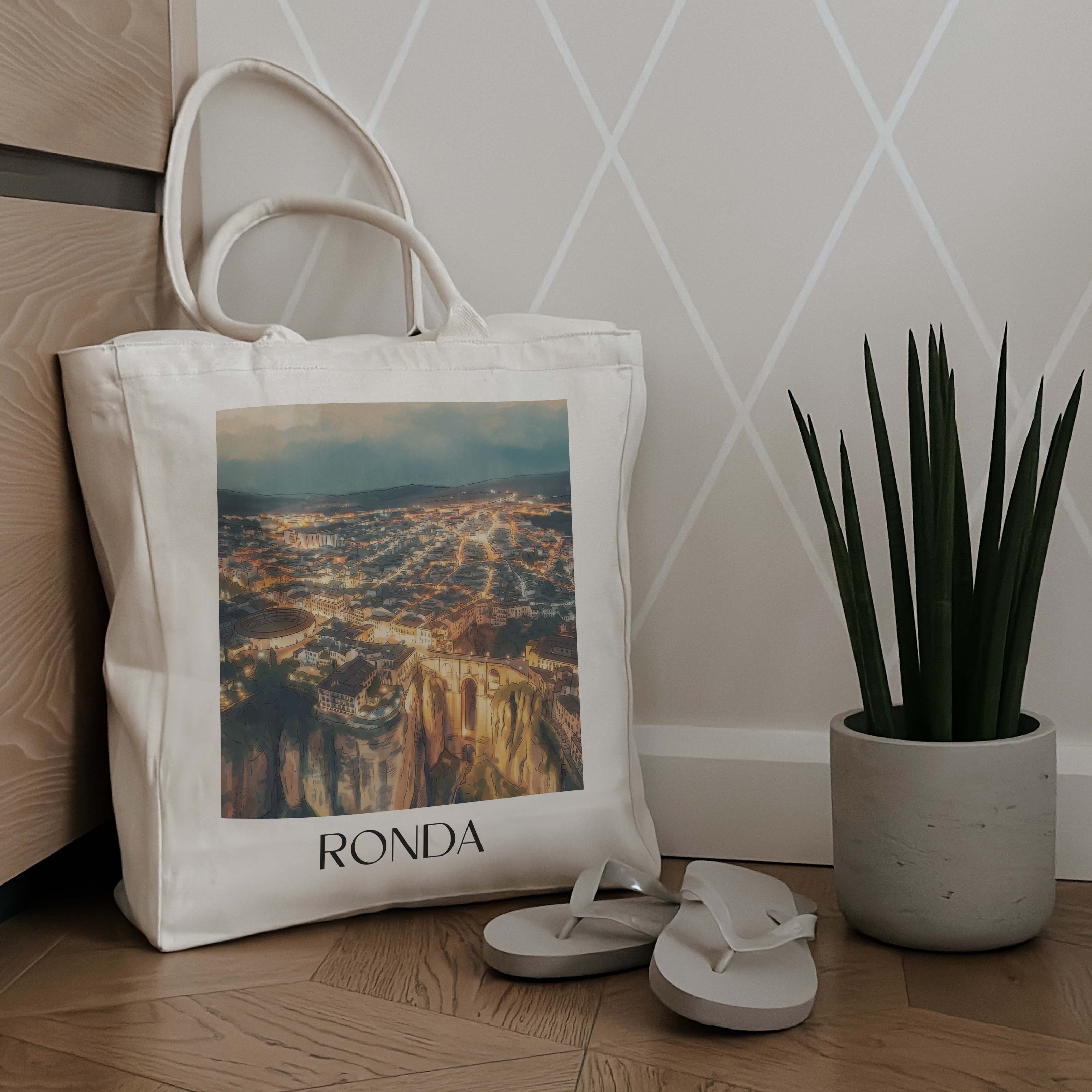 ronda-spanien-spanien-einkaufstasche-aquarell
