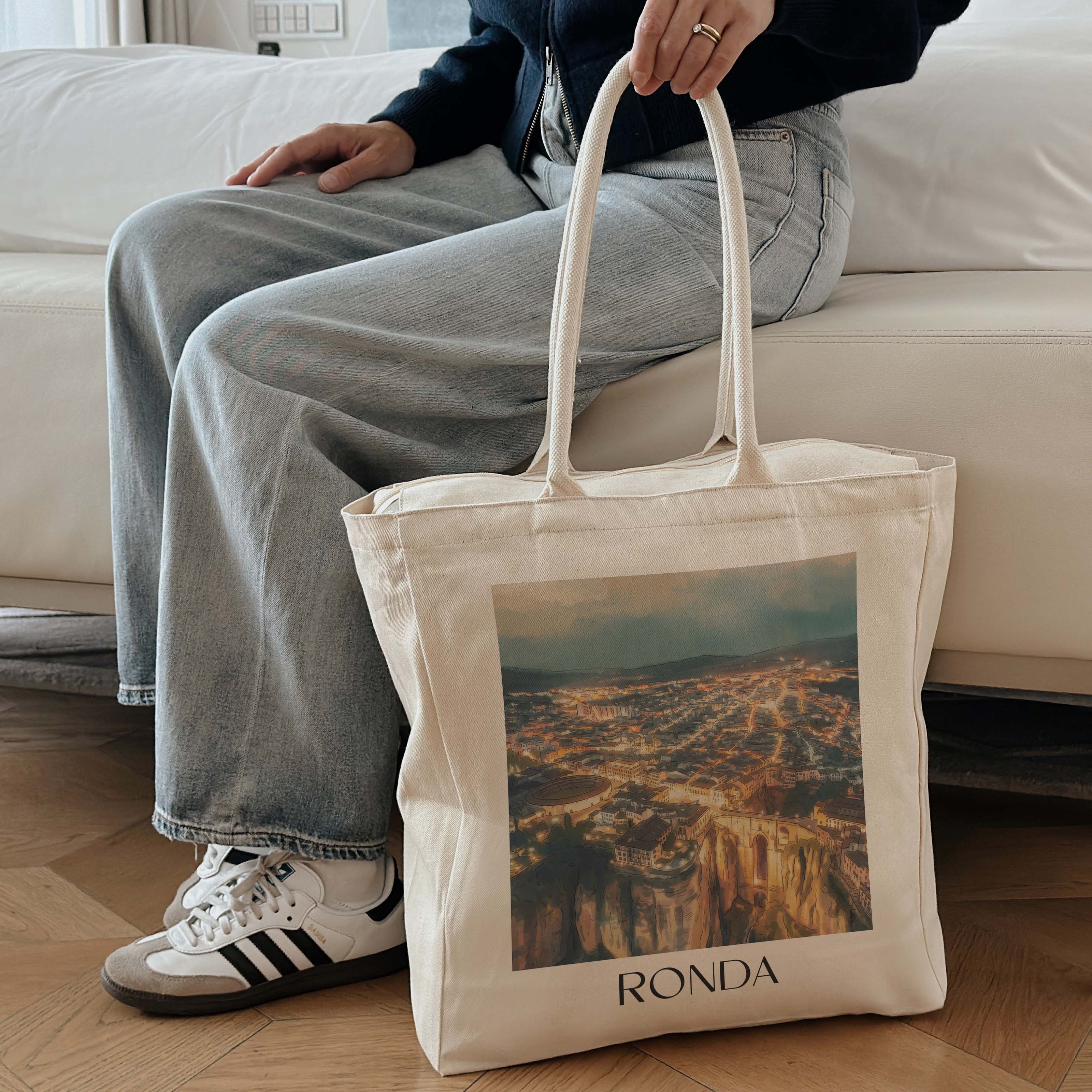 ronda-spanien-spanien-einkaufstasche-aquarell