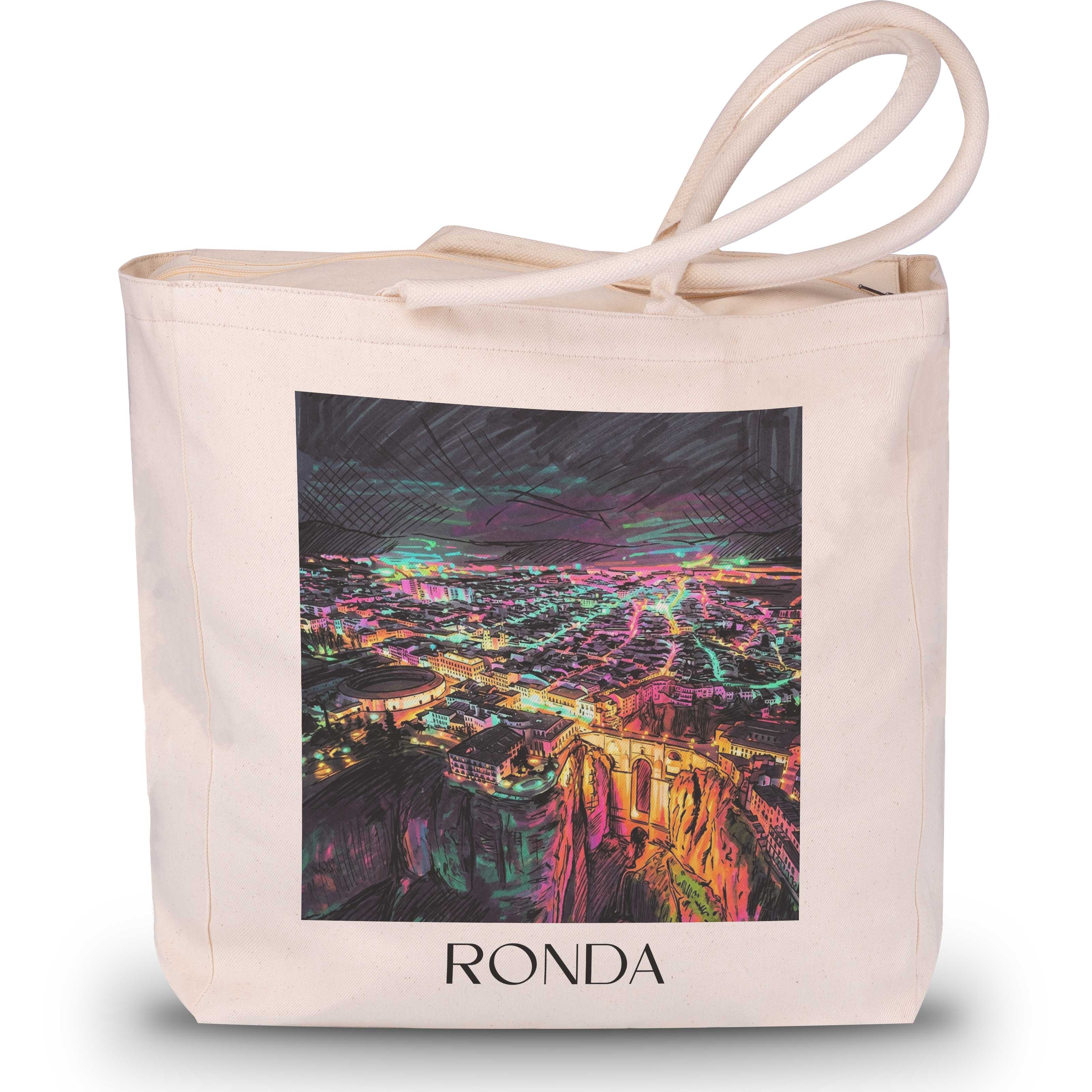 Ronda Shopping Tasche - Spanien - Spanien Tote Bag - Einkaufstasche im Tag Graffiti Stil - favplace