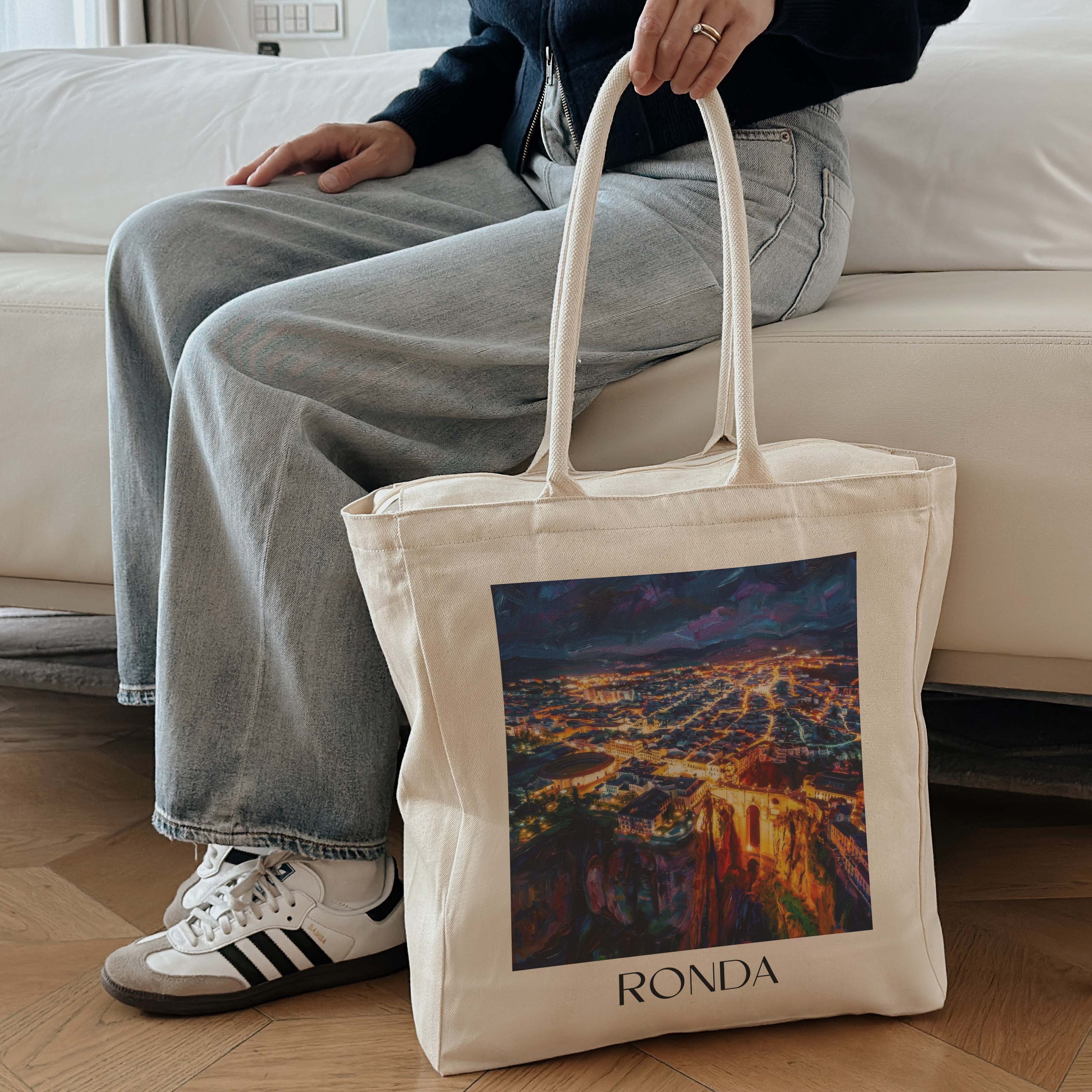 ronda-spanien-spanien-einkaufstasche-oil-painting-oelgemaelde