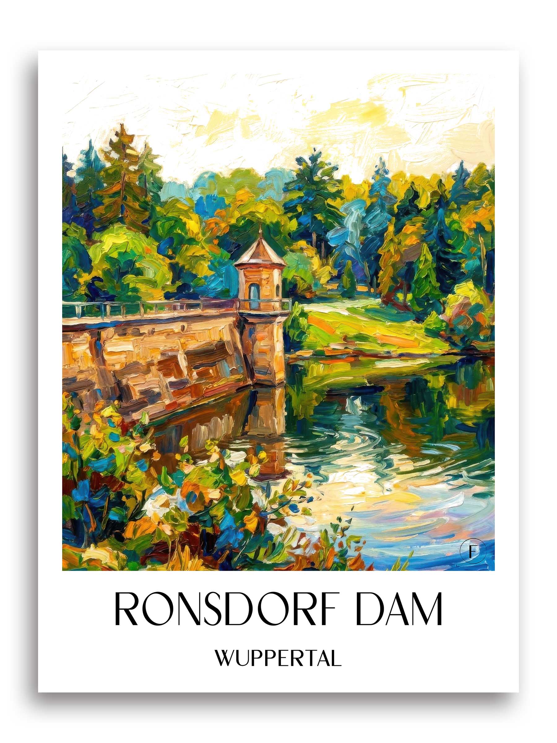Ronsdorfer Talsperre Poster - Wuppertal - Deutschland Kunstdruck - Ölgemälde von A4 bis A1 - favplace