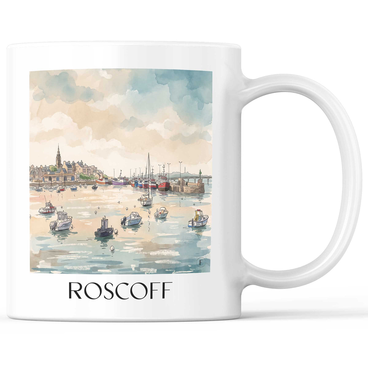 Roscoff Kaffeebecher - Ceinture Dorée - Frankreich Becher - Kaffeetasse im Aquarell Stil - favplace