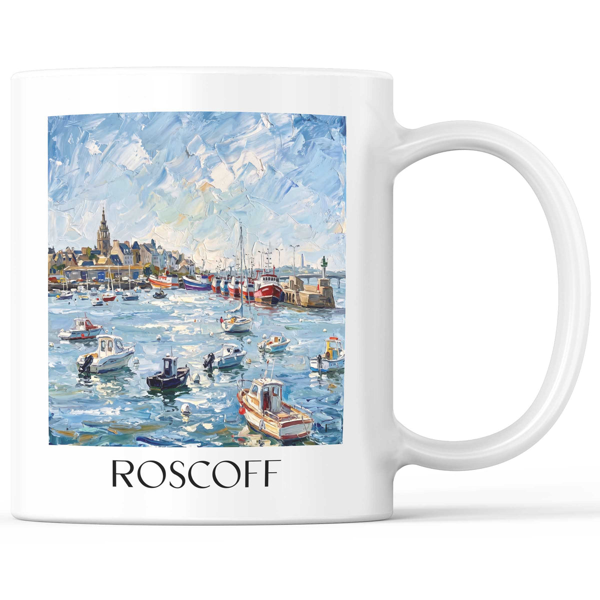 Roscoff Kaffeebecher - Ceinture Dorée - Frankreich Becher - Kaffeetasse im Ölgemälde Stil - favplace