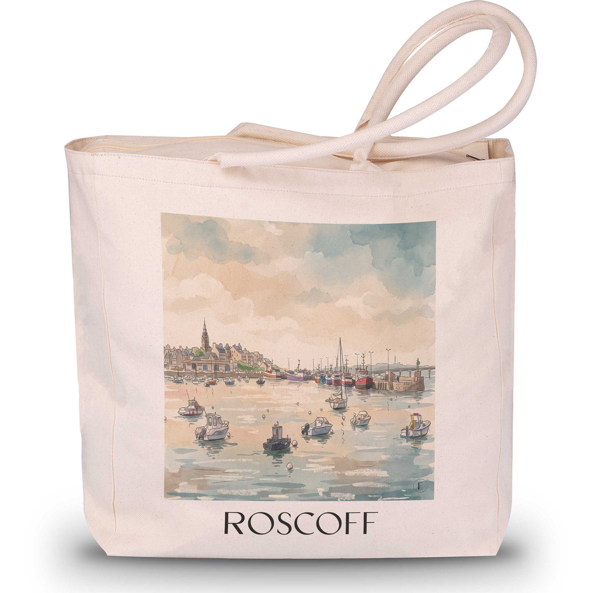 roscoff-ceinture-dorée-frankreich-einkaufstasche-aquarell