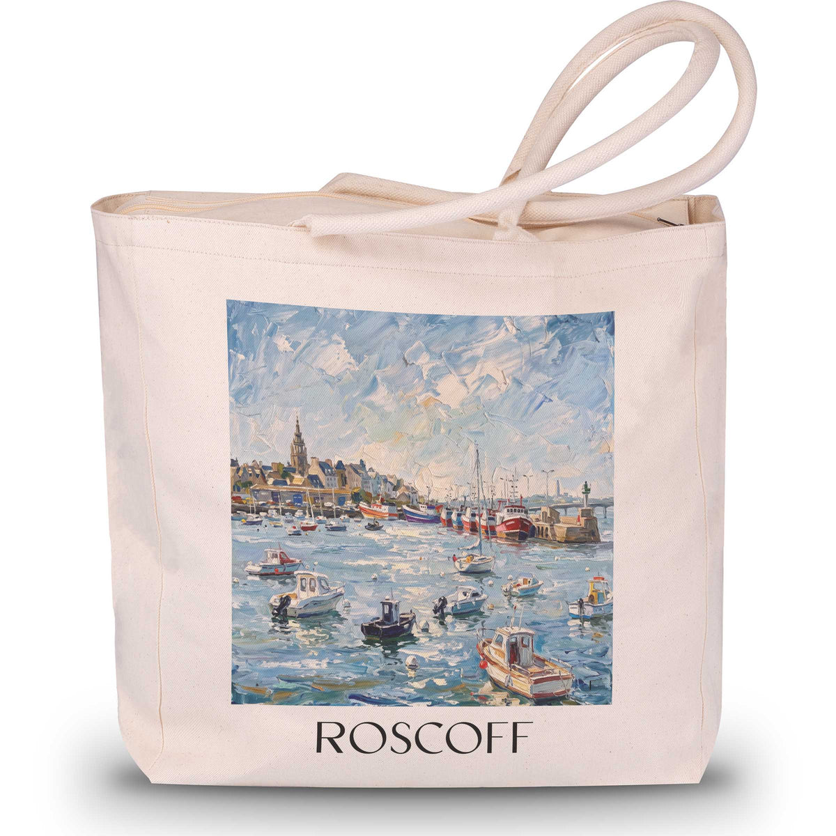 roscoff-ceinture-dorée-frankreich-einkaufstasche-oil-painting-oelgemaelde