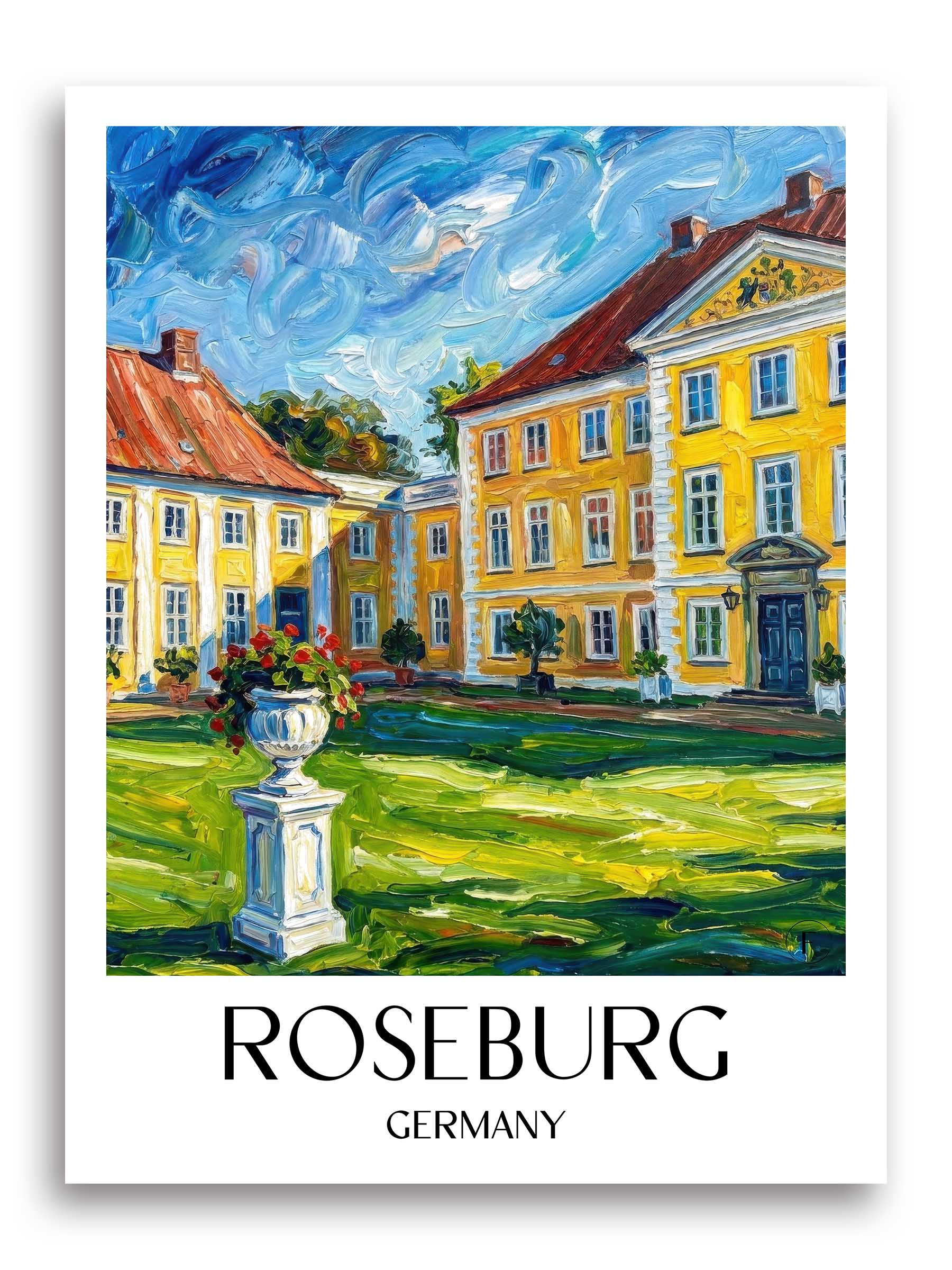Roseburg Poster - Schleswig-Holstein - Deutschland Kunstdruck - Ölgemälde von A4 bis A1 - favplace