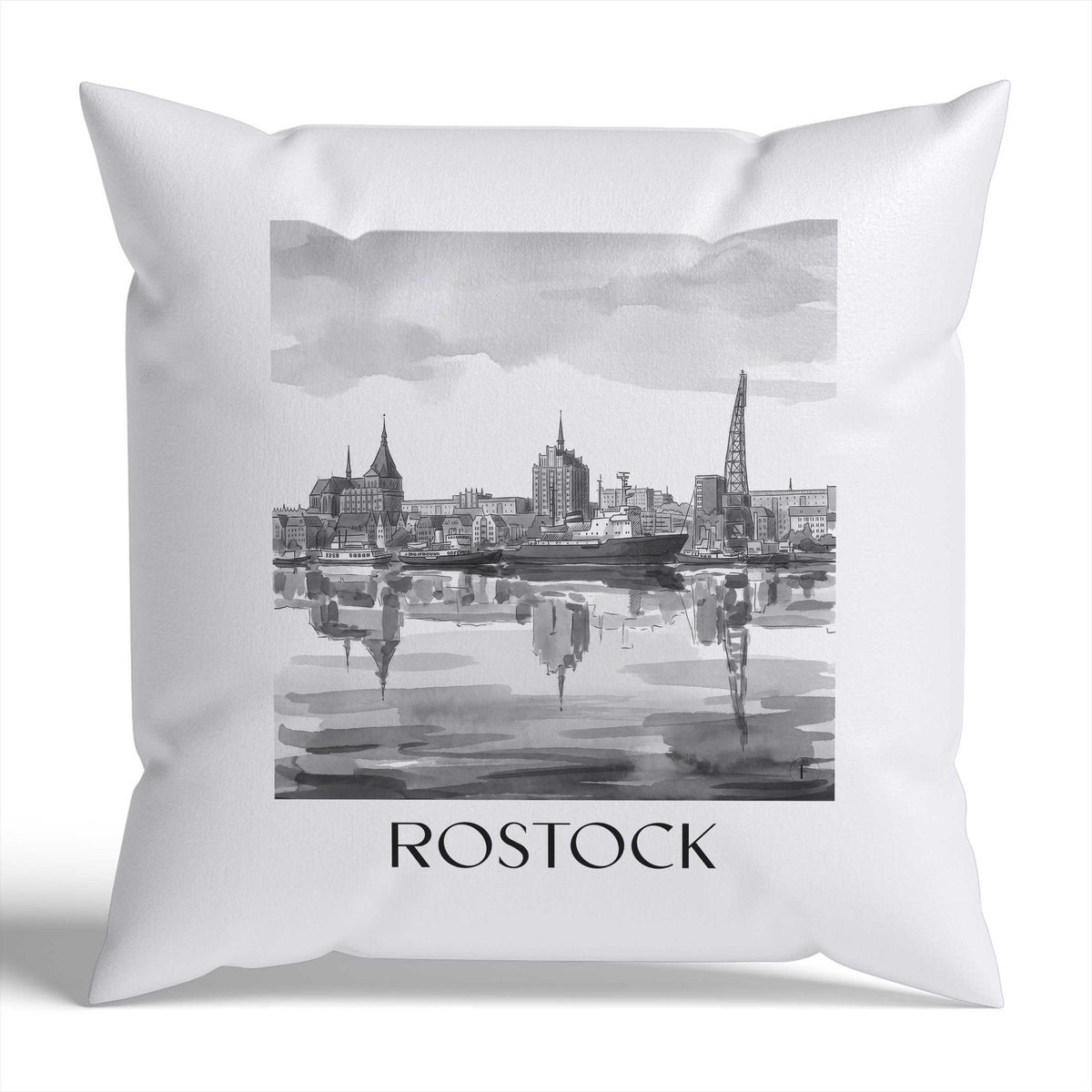 rostock-deutschland-deutschland-kissenbezug-aquarell-schwarz-weiss