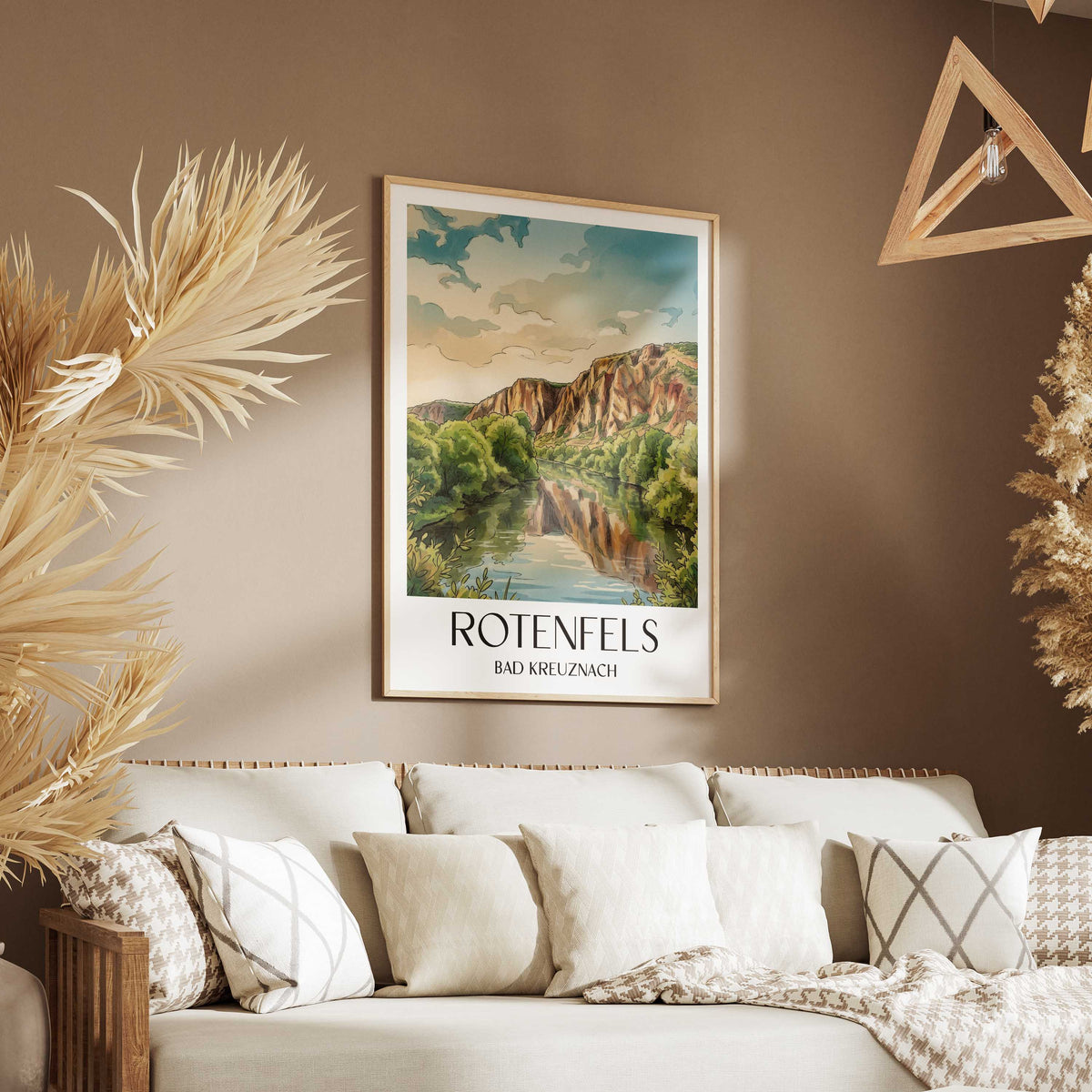 rotenfels-bad-kreuznach-deutschland-poster-aquarell