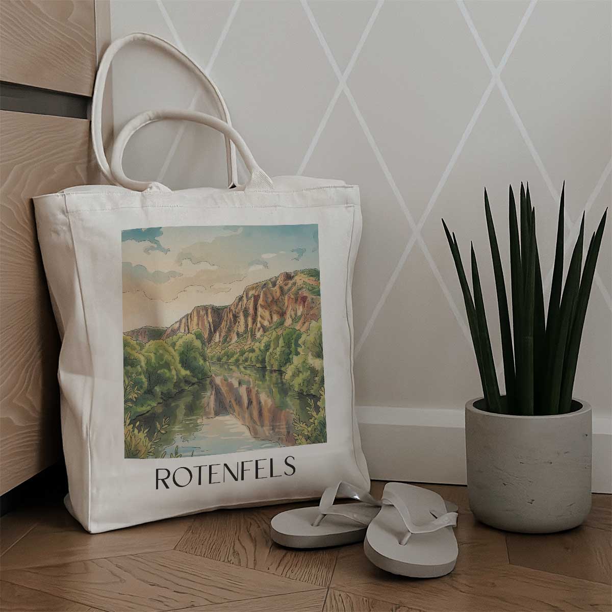 rotenfels-bad-kreuznach-deutschland-einkaufstasche-aquarell