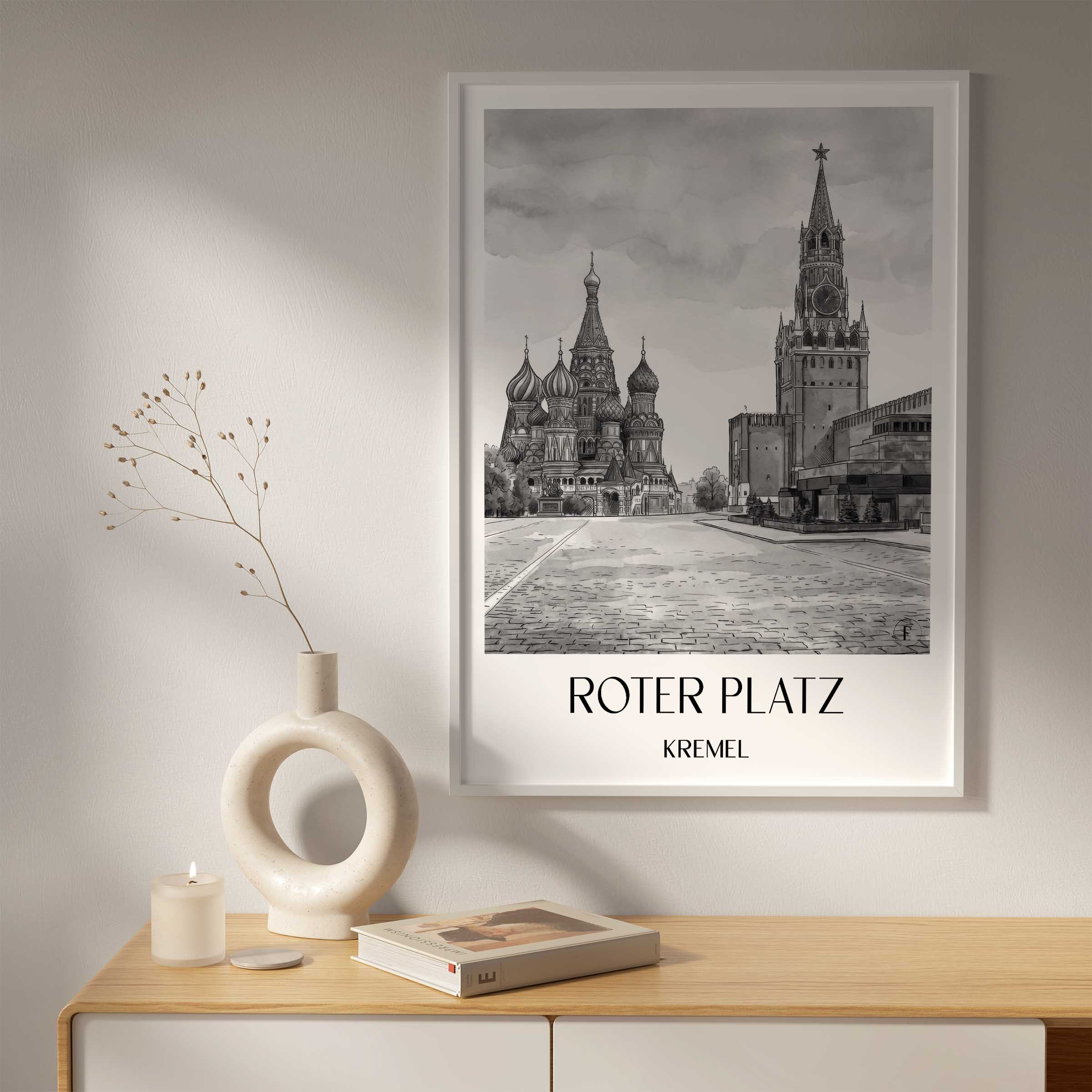 roter-platz,-kremel-russland-poster-aquarell-schwarz-weiss