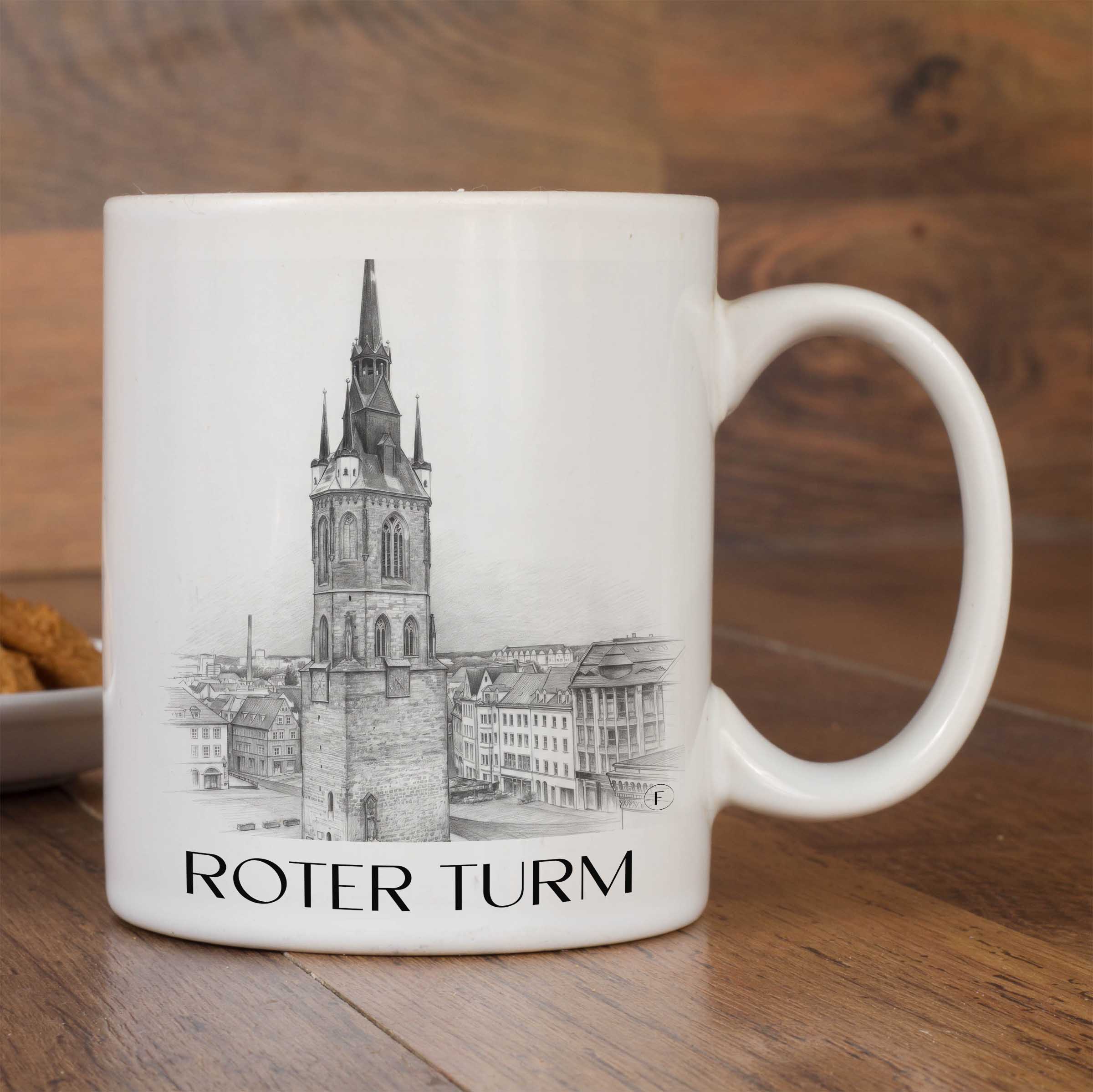 roter-turm-halle-deutschland-kaffeebecher-bleistift-zeichnung-drawing