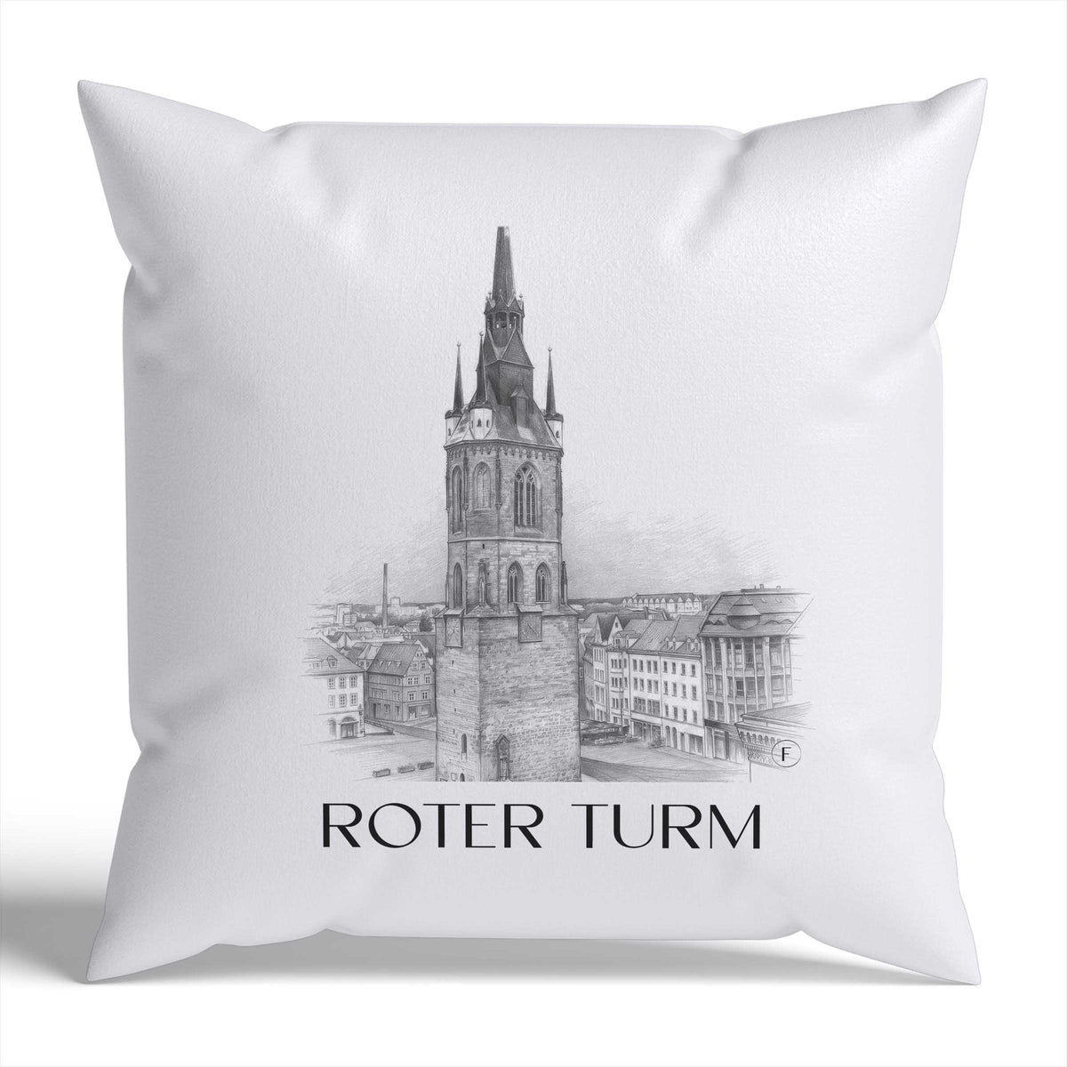 roter-turm-halle-deutschland-kissenbezug-bleistift-zeichnung-drawing