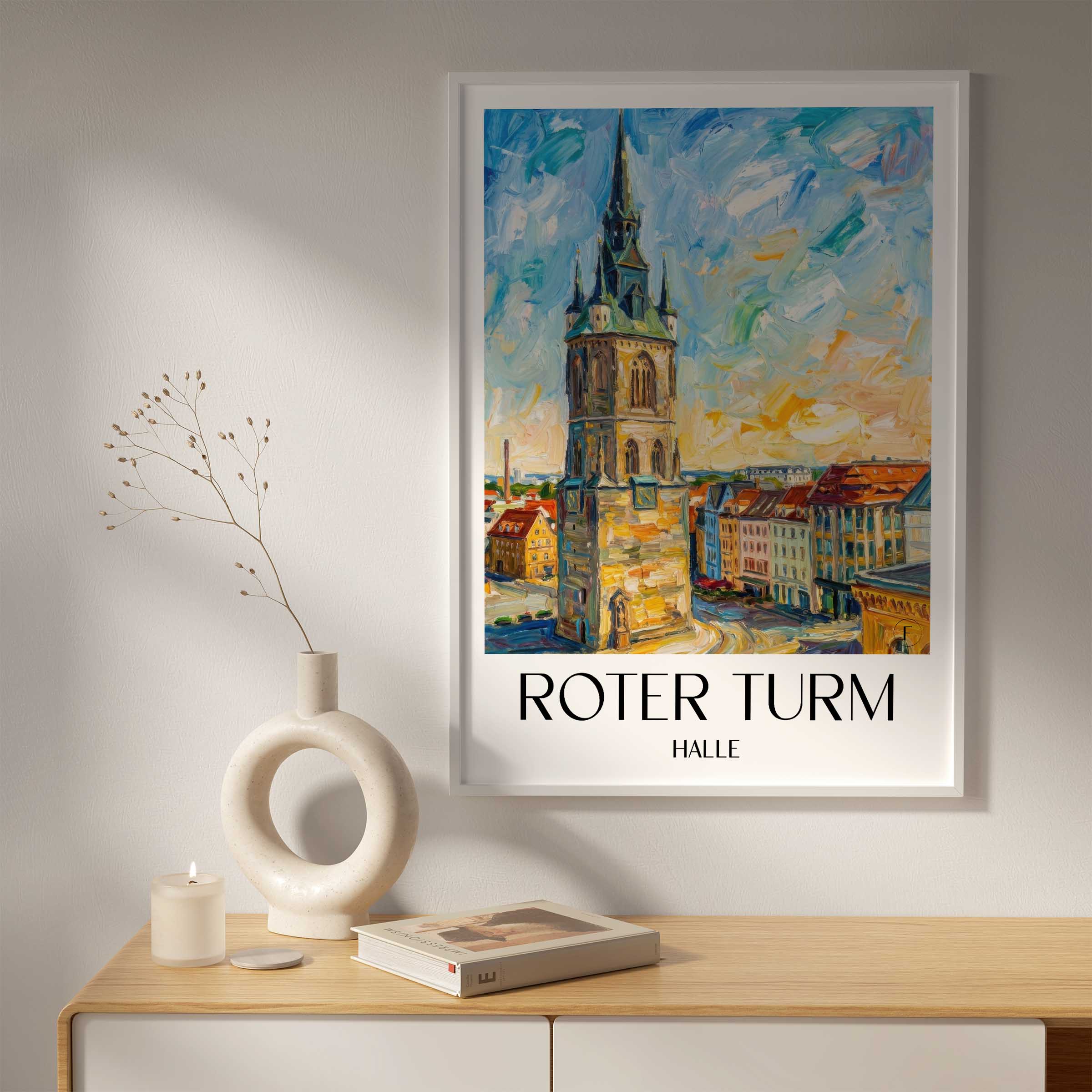 roter-turm-halle-deutschland-poster-oil-painting-oelgemaelde