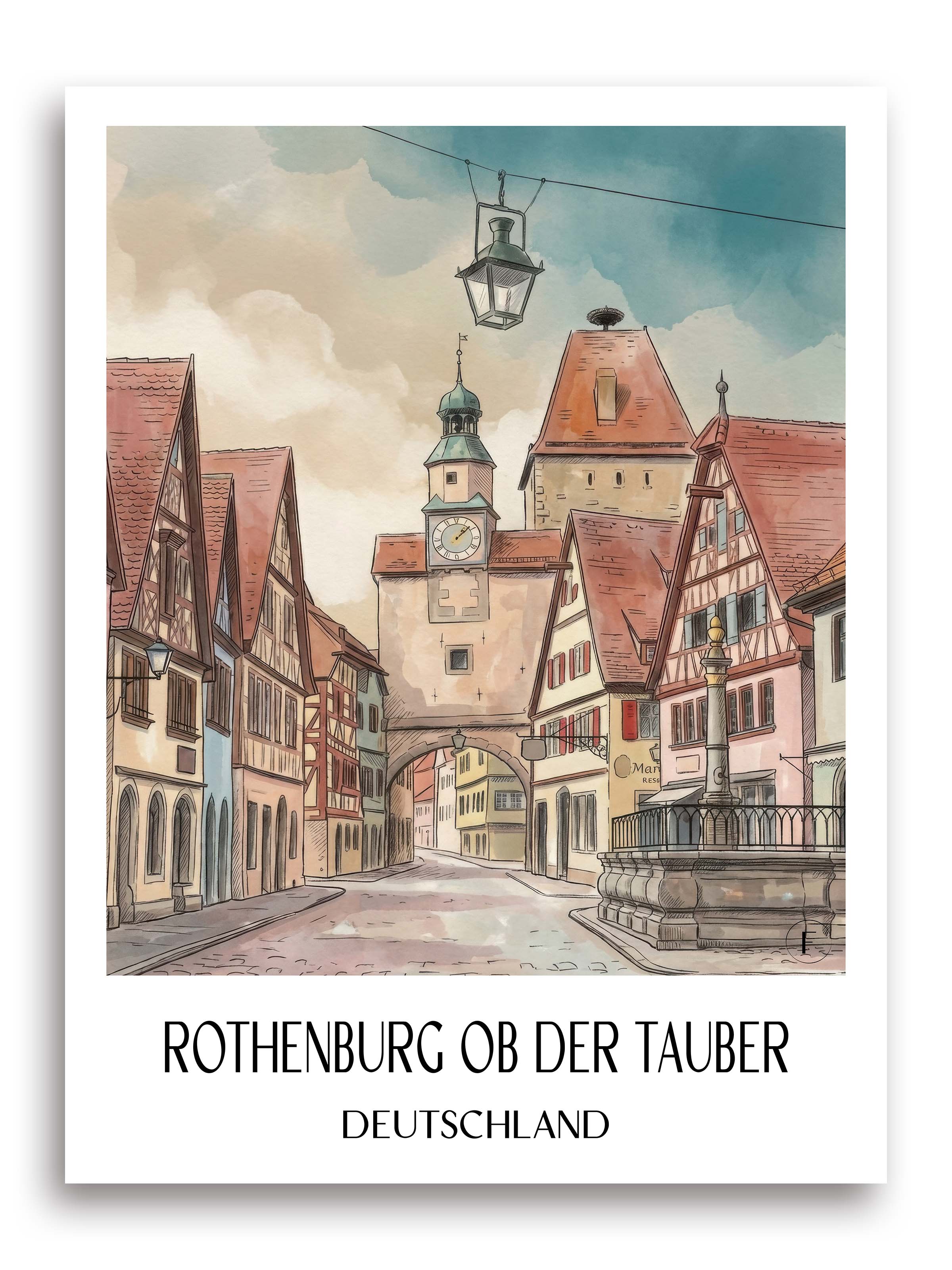 rothenburg-ob-der-tauber-deutschland-poster-aquarell