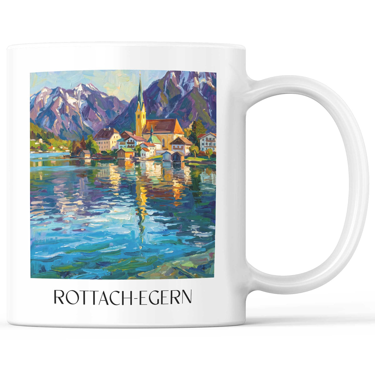 Rottach-Egern Kaffeebecher - Tegernsee - Deutschland Becher - Kaffeetasse im Ölgemälde Stil - favplace