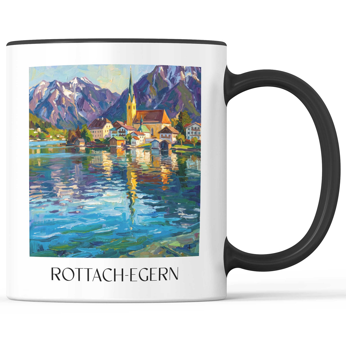 Rottach-Egern Kaffeebecher - Tegernsee - Deutschland Becher - Kaffeetasse im Ölgemälde Stil - favplace