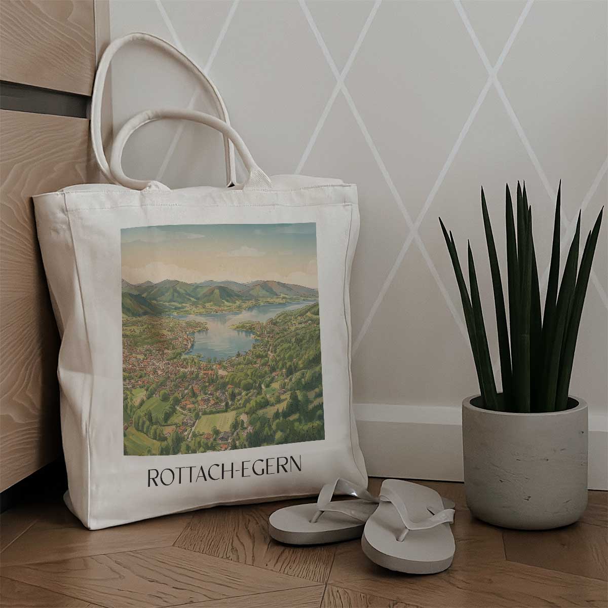 rottach-egern-tegernsee-deutschland-einkaufstasche-aquarell