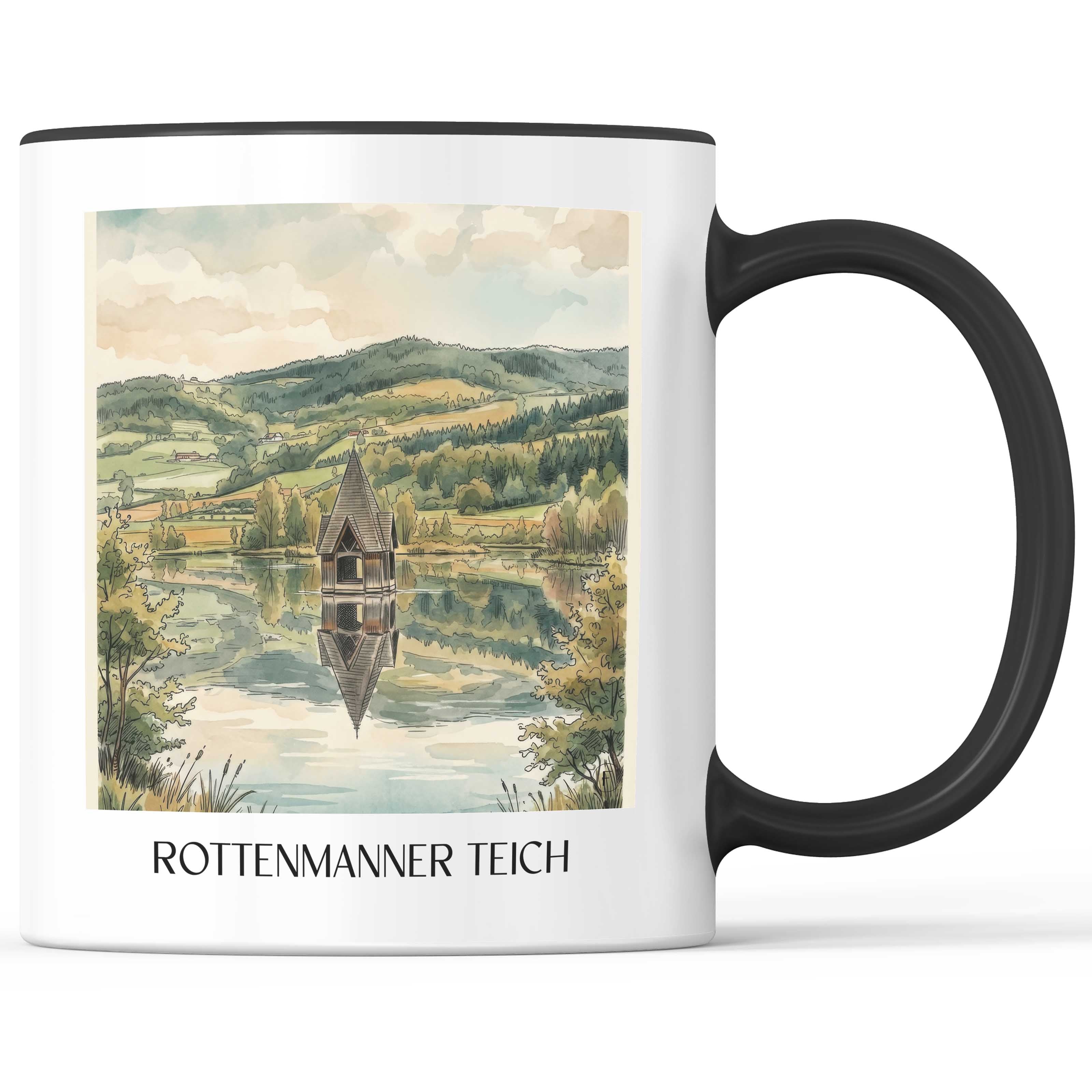 rottenmanner-teich-steiermark-österreich-kaffeebecher-aquarell