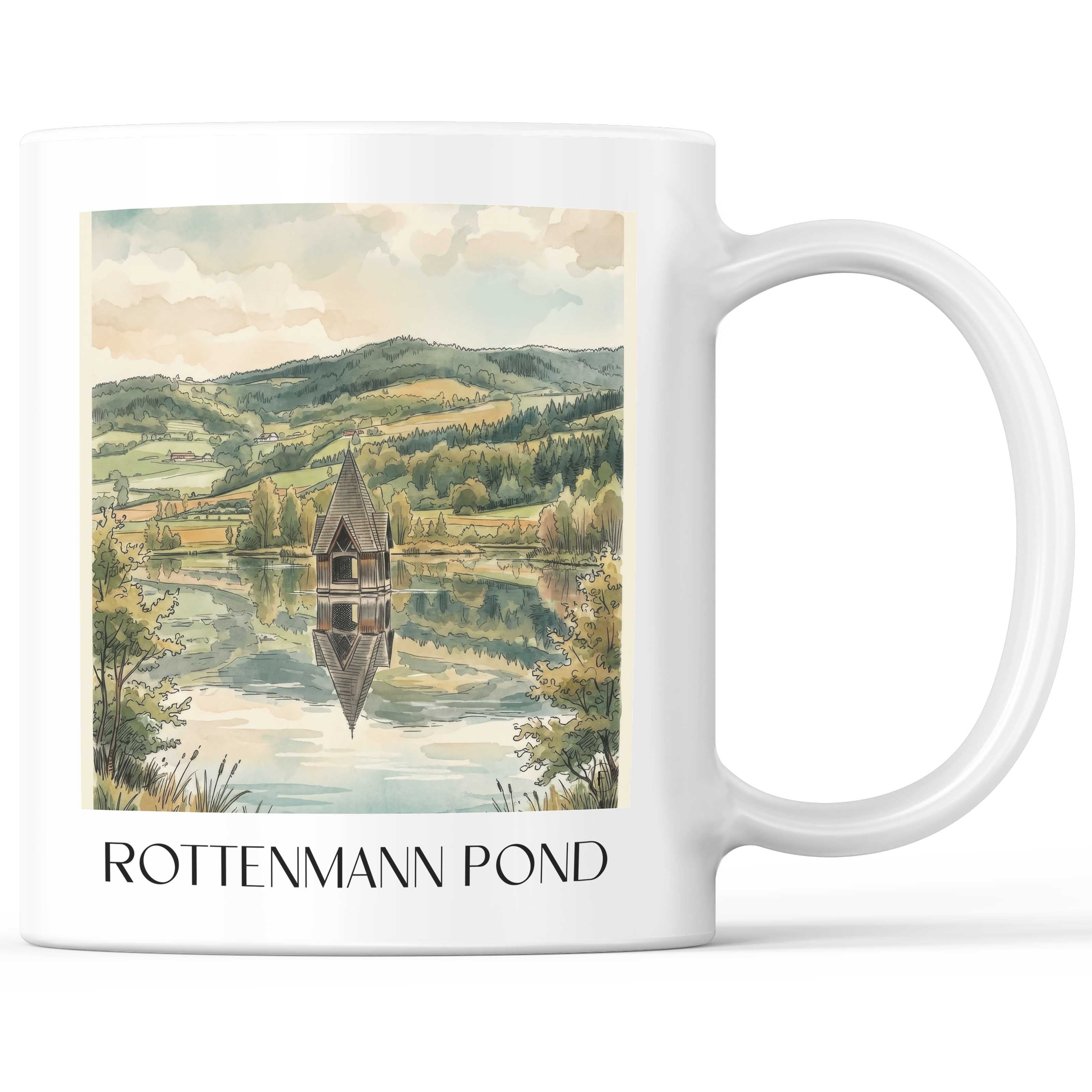 Rottenmanner Teich Kaffeebecher - Steiermark - Österreich Becher - Kaffeetasse im Aquarell Stil - favplace