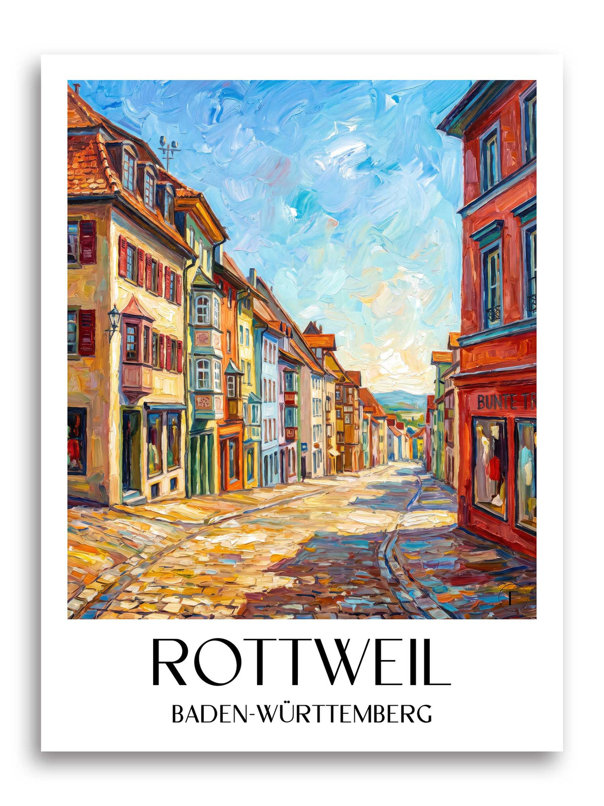 Rottweil Poster - Baden-Württemberg - Deutschland Kunstdruck - Ölgemälde von A4 bis A1 - favplace
