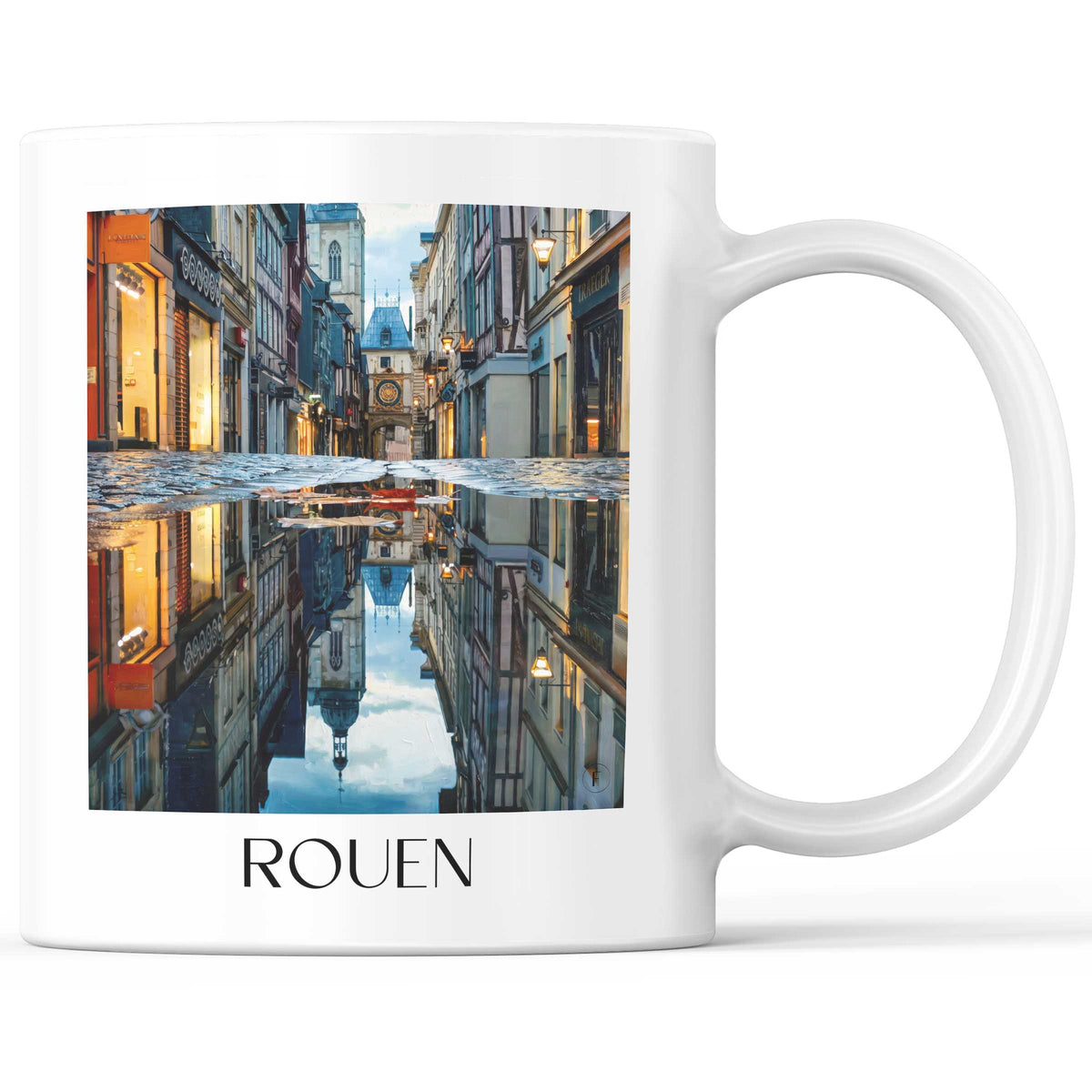 Rouen Kaffeebecher - Normandie - Frankreich Becher - Kaffeetasse im Ölgemälde Stil - favplace