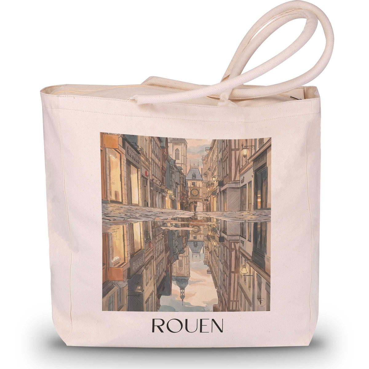 rouen-normandie-frankreich-einkaufstasche-aquarell