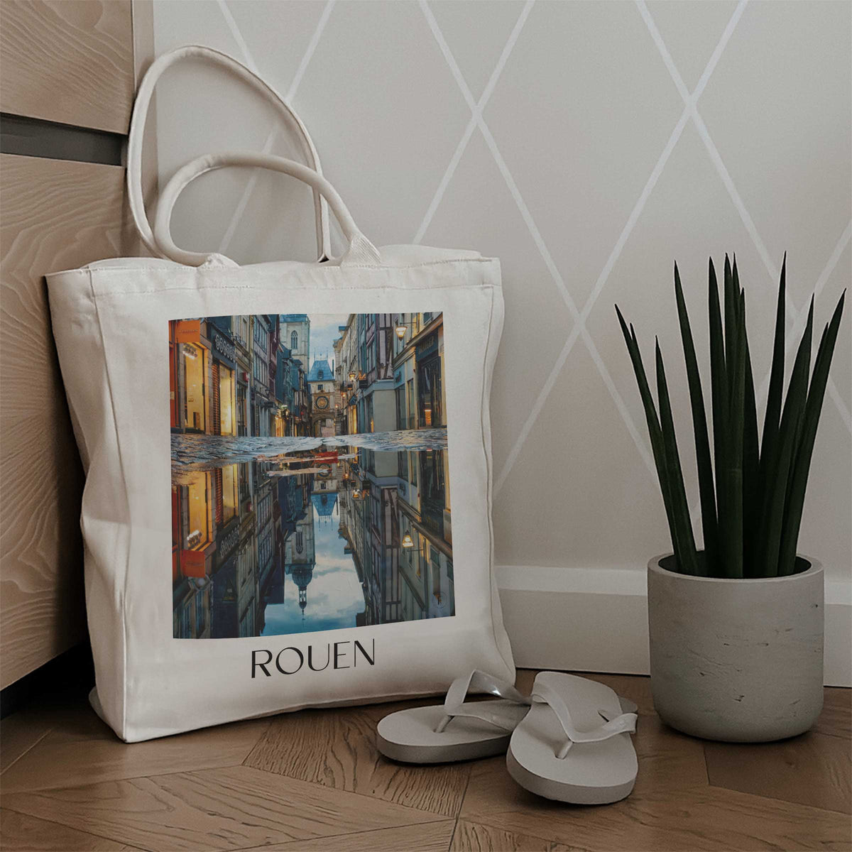 rouen-normandie-frankreich-einkaufstasche-oil-painting-oelgemaelde