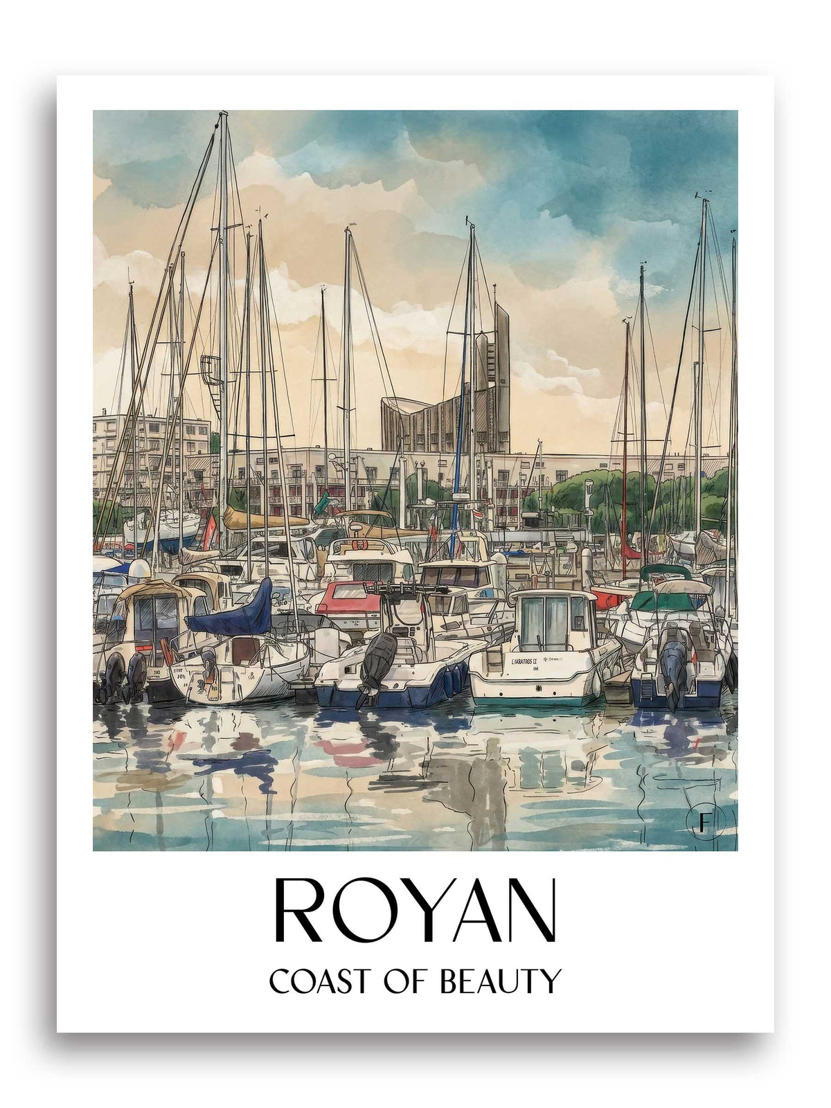 Royan Poster - Côte de Beauté - Frankreich Kunstdruck - Aquarell von A4 bis A1 - favplace