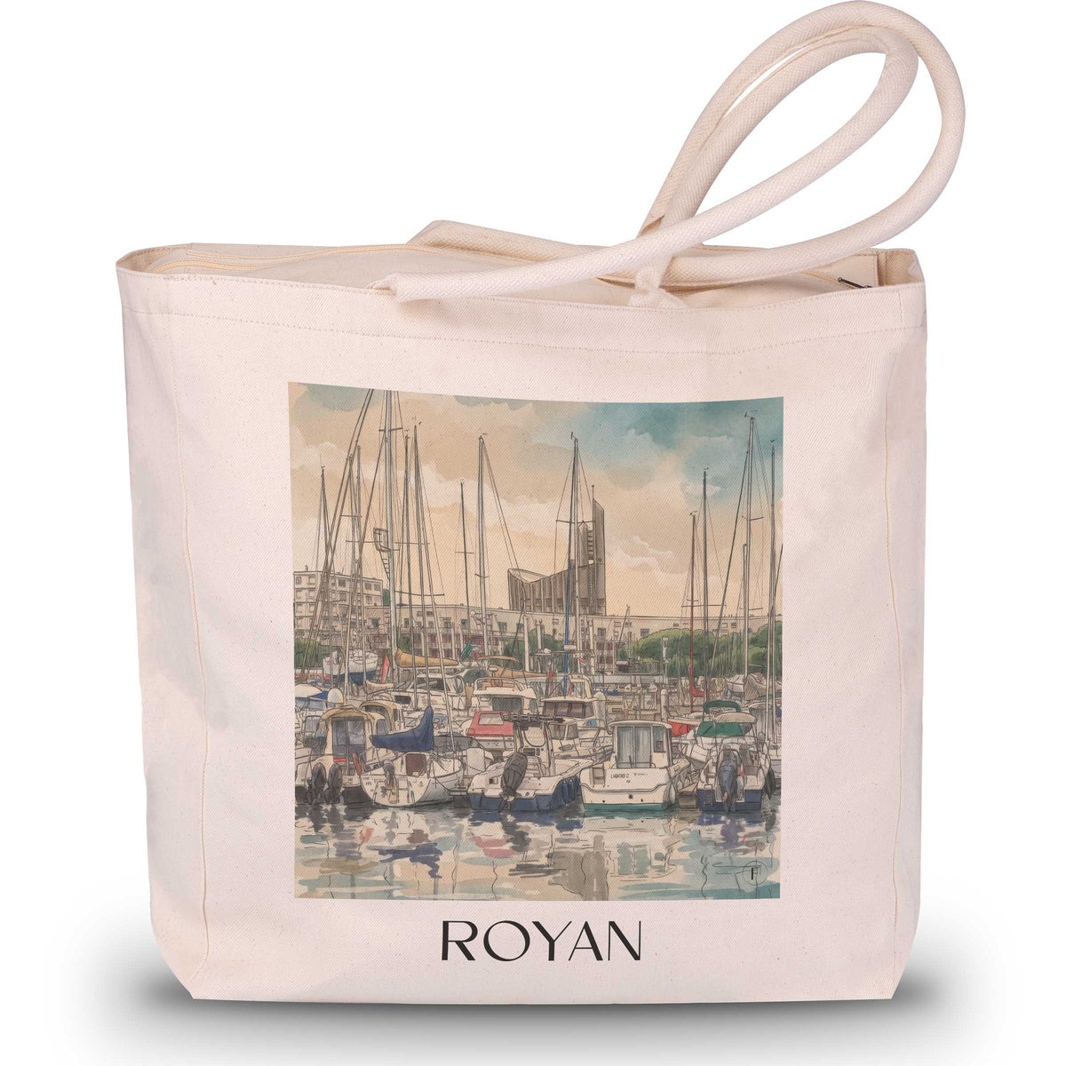 Royan Shopping Tasche - Côte de Beauté - Frankreich Tote Bag - Einkaufstasche im Aquarell Stil - favplace