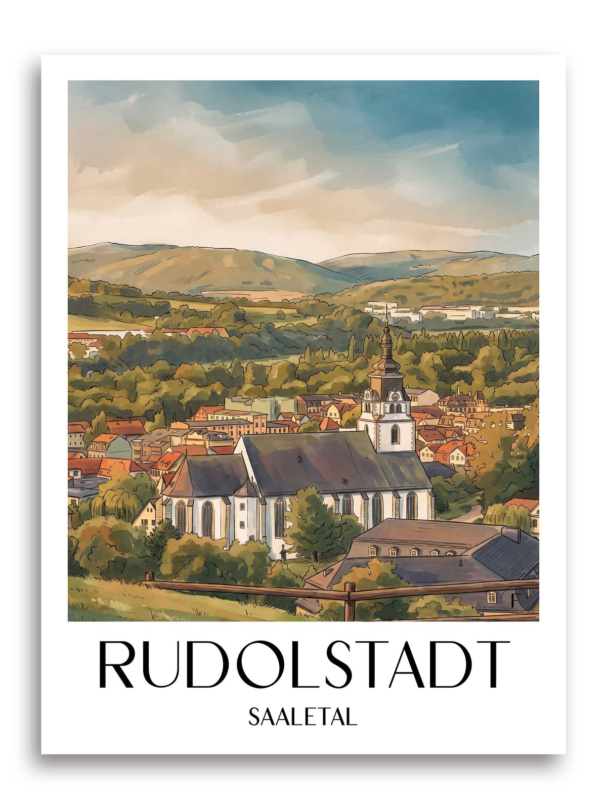 rudolstadt-saaletal-deutschland-poster-aquarell