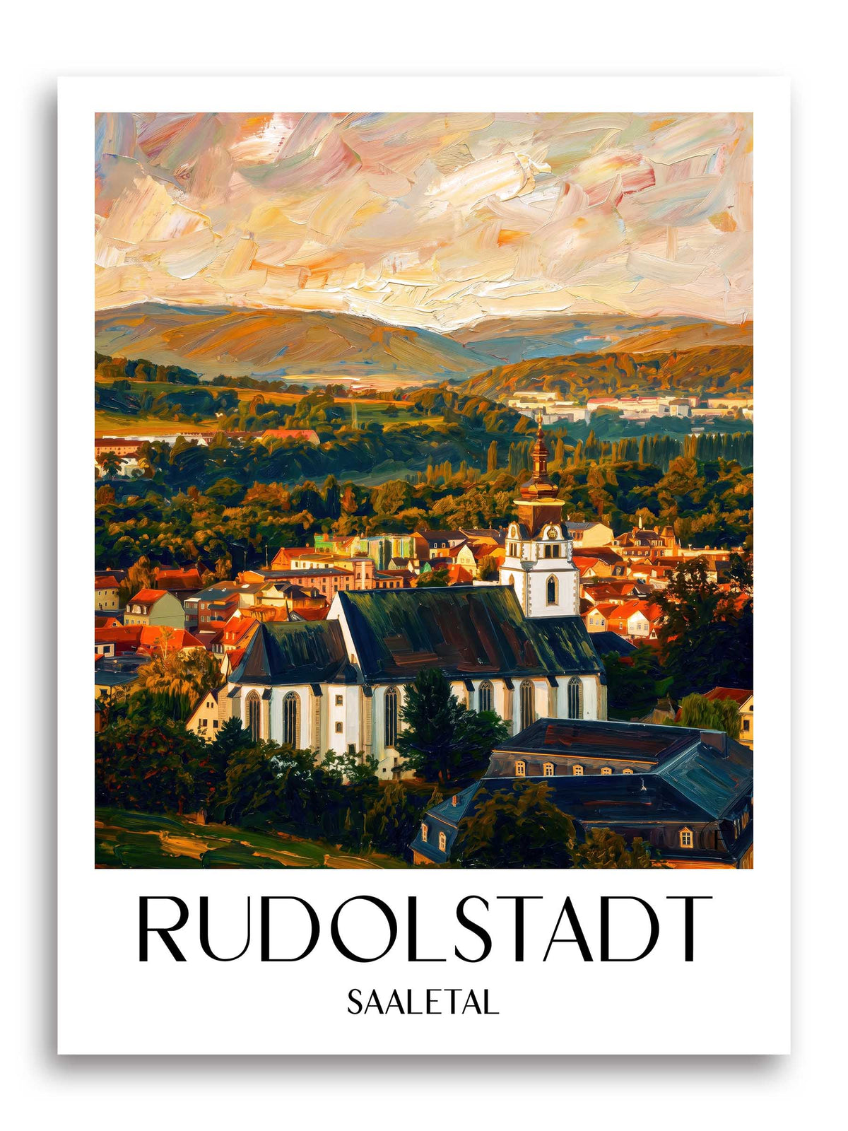 Rudolstadt Poster - Saaletal - Deutschland Kunstdruck - Ölgemälde von A4 bis A1 - favplace