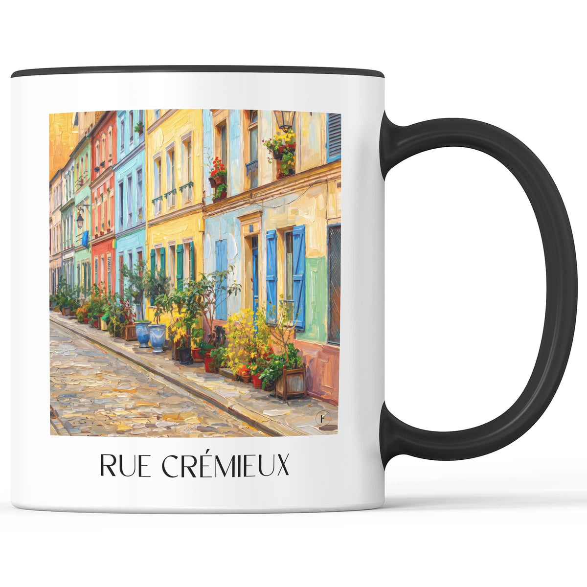 Rue Crémieux Kaffeebecher - Paris - Frankreich Becher - Kaffeetasse im Ölgemälde Stil - favplace