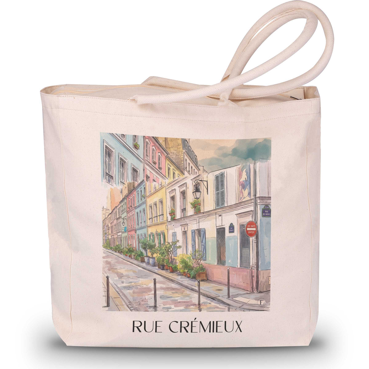 Rue Crémieux Shopping Tasche - Paris - Frankreich Tote Bag - Einkaufstasche im Aquarell Stil - favplace