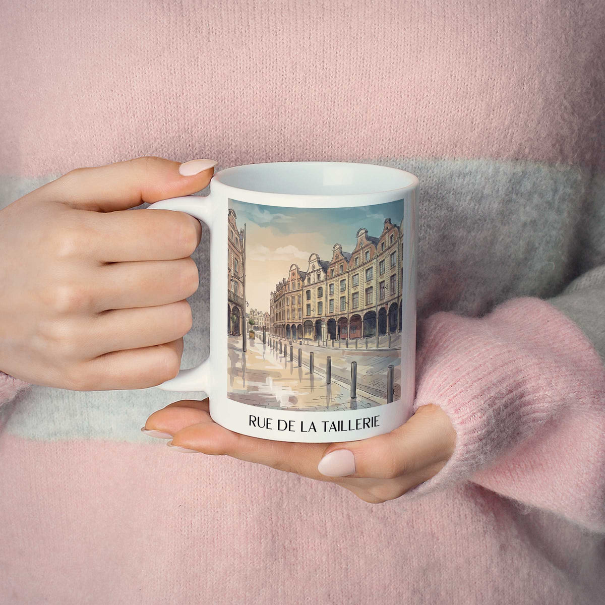 rue-de-la-taillerie-arras-frankreich-kaffeebecher-aquarell