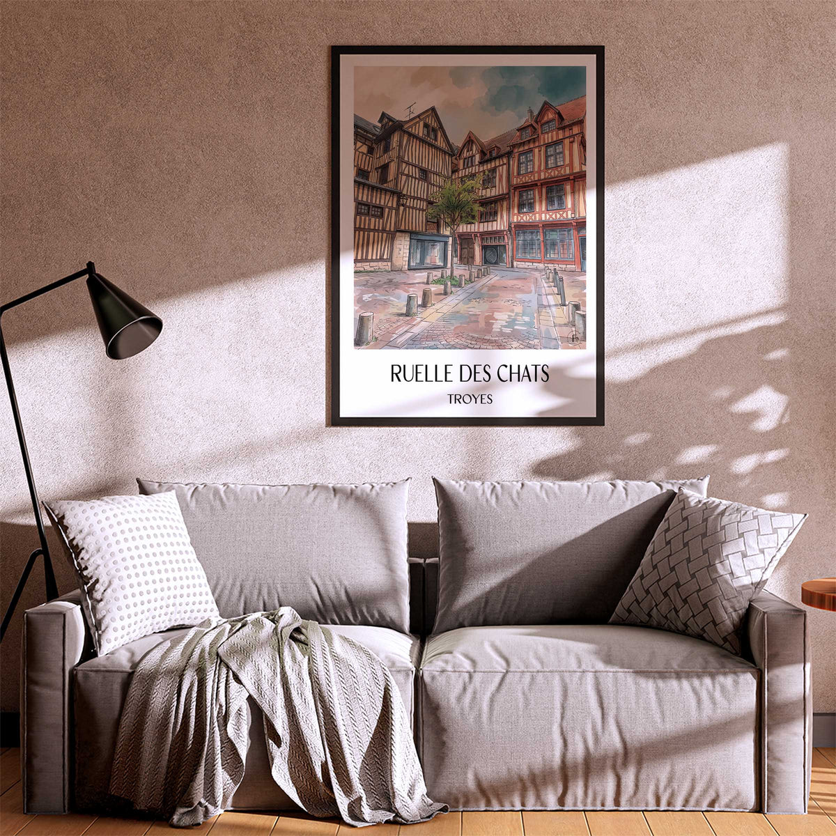 ruelle-des-chats-troyes-frankreich-poster-aquarell