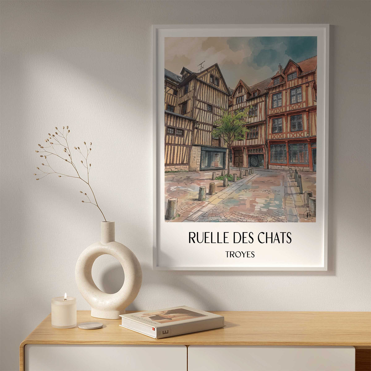 ruelle-des-chats-troyes-frankreich-poster-aquarell