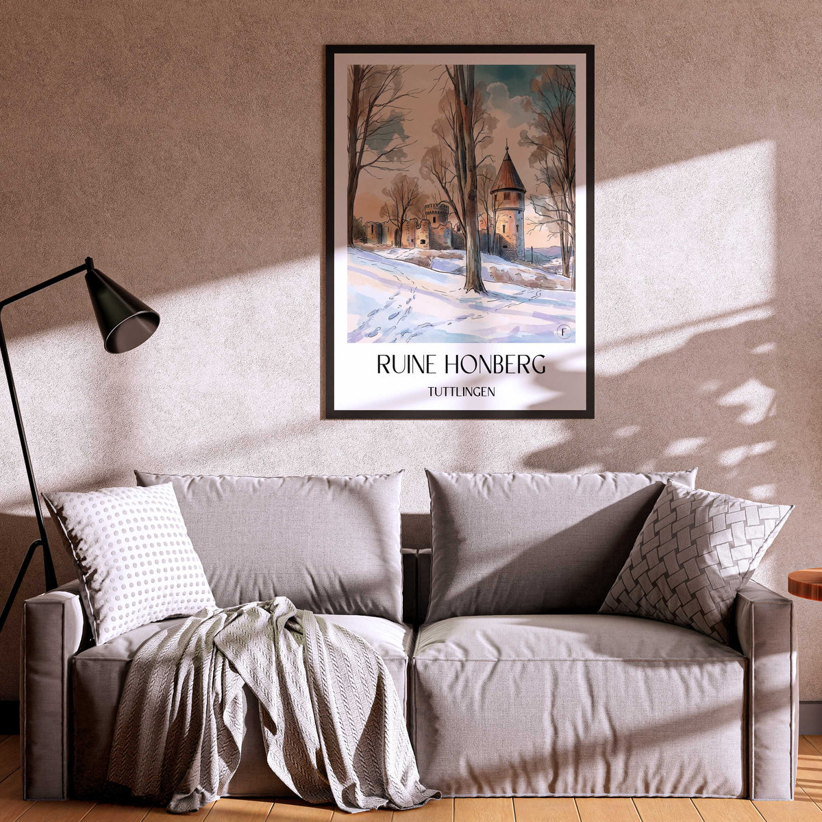 ruine-honberg-tuttlingen-deutschland-poster-aquarell
