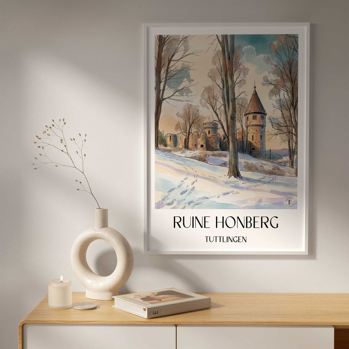 ruine-honberg-tuttlingen-deutschland-poster-aquarell