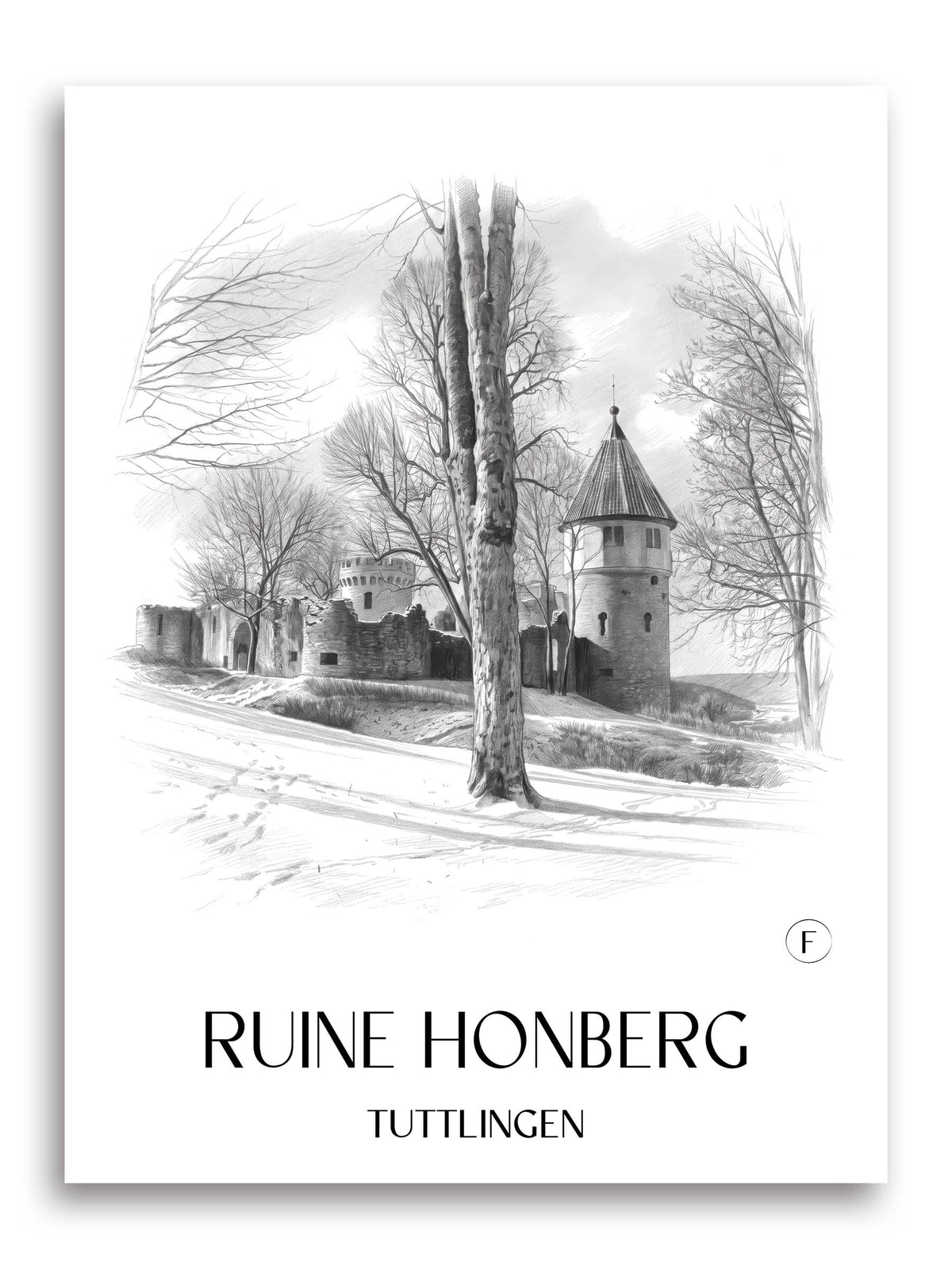 ruine-honberg-tuttlingen-deutschland-poster-bleistift-zeichnung-drawing