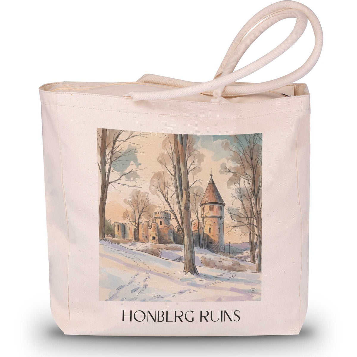 Ruine Honberg Shopping Tasche - Tuttlingen - Deutschland Tote Bag - Einkaufstasche im Aquarell Stil - favplace