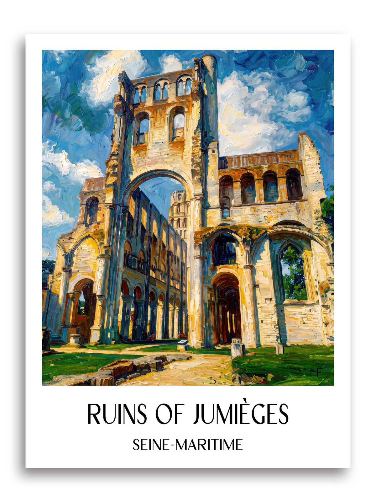 Ruines de Jumièges Poster - Seine-Maritime - Frankreich Kunstdruck - Ölgemälde von A4 bis A1 - favplace